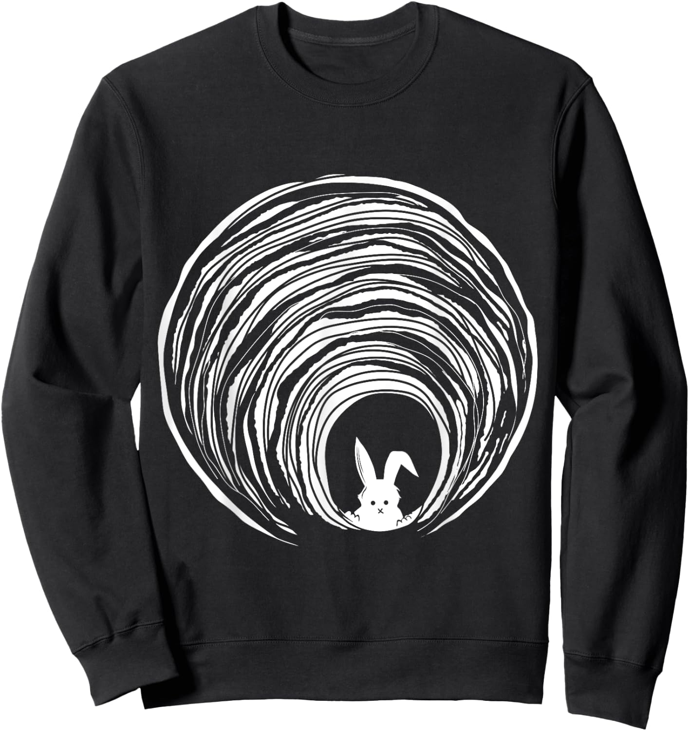 Conspiracy Theories Spiral Down Vortex Hole With Rabbit Sweatshirt - Sweatshirt | Black
