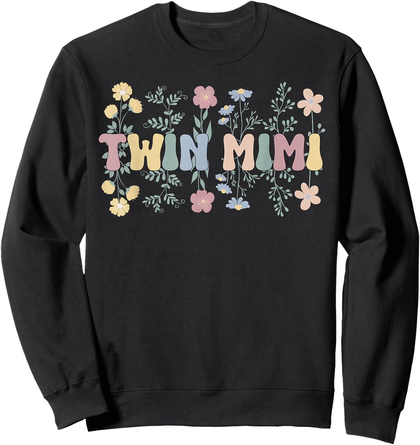Twin Mimi Grandma Groovy Mimi Of Twins Sweatshirt - Sweatshirt | Black