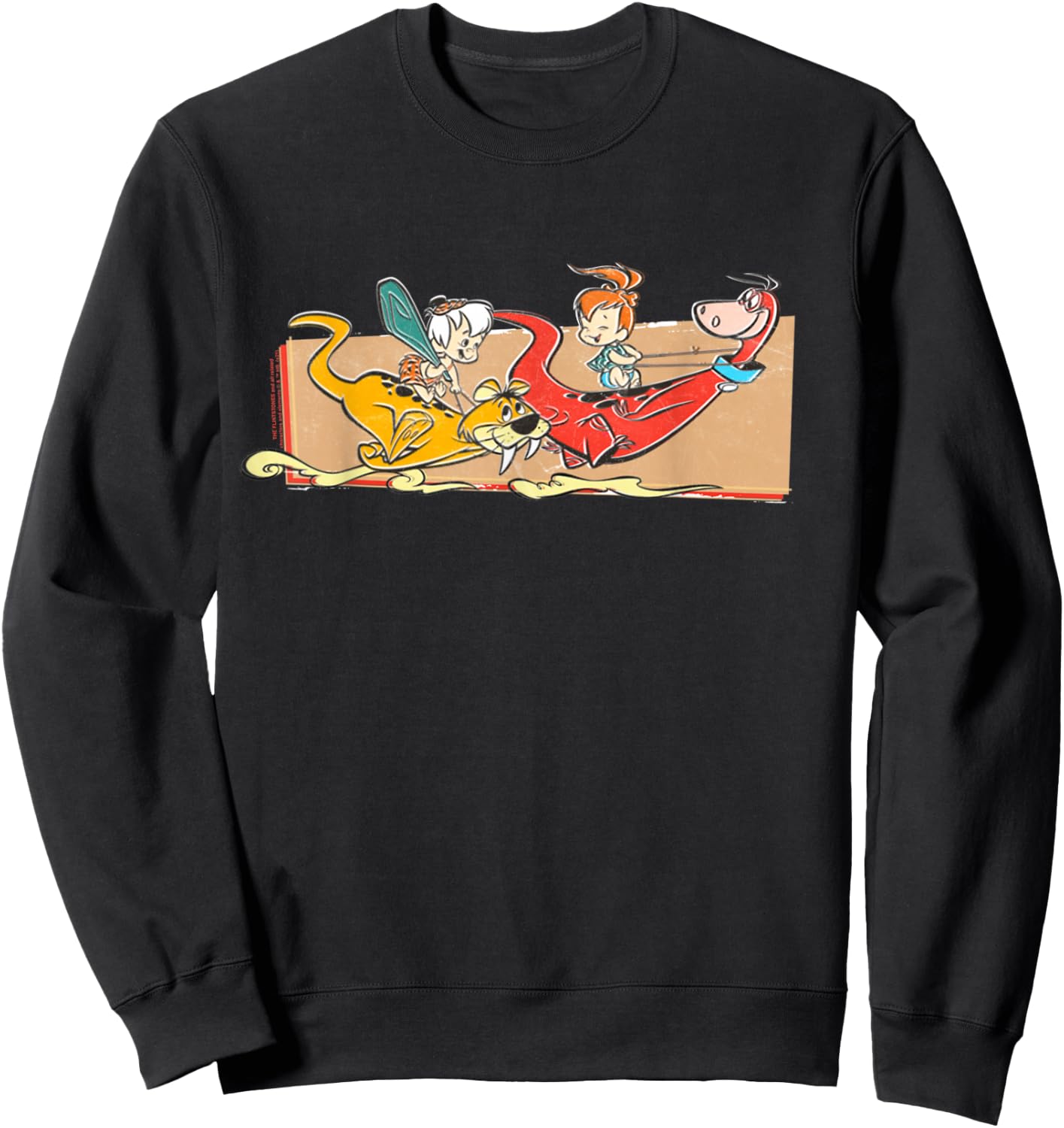 The Flintstones Pebbles and Bam Bam Race Sweatshirt - Sweatshirt | Black