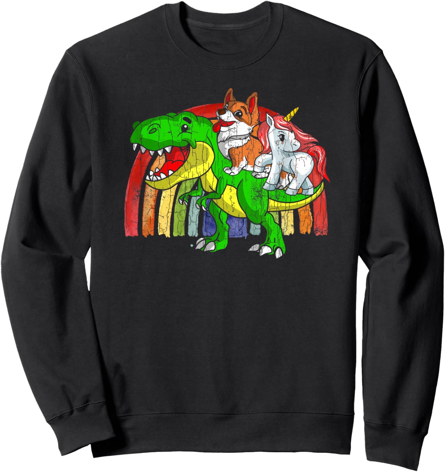 Australian Cattle Dog Unicorn Dinosaur Rex Sweatshirt - Sweatshirt | Black