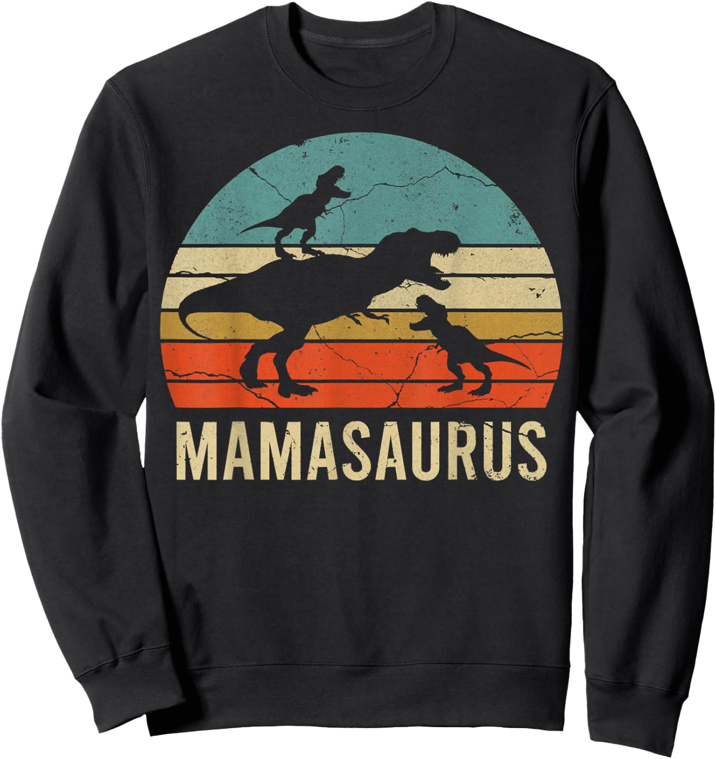 Mommy Mom Mama Dinosaur Funny 2 Two kid Mamasaurus 2020 Gift Sweatshirt - Sweatshirt | Black
