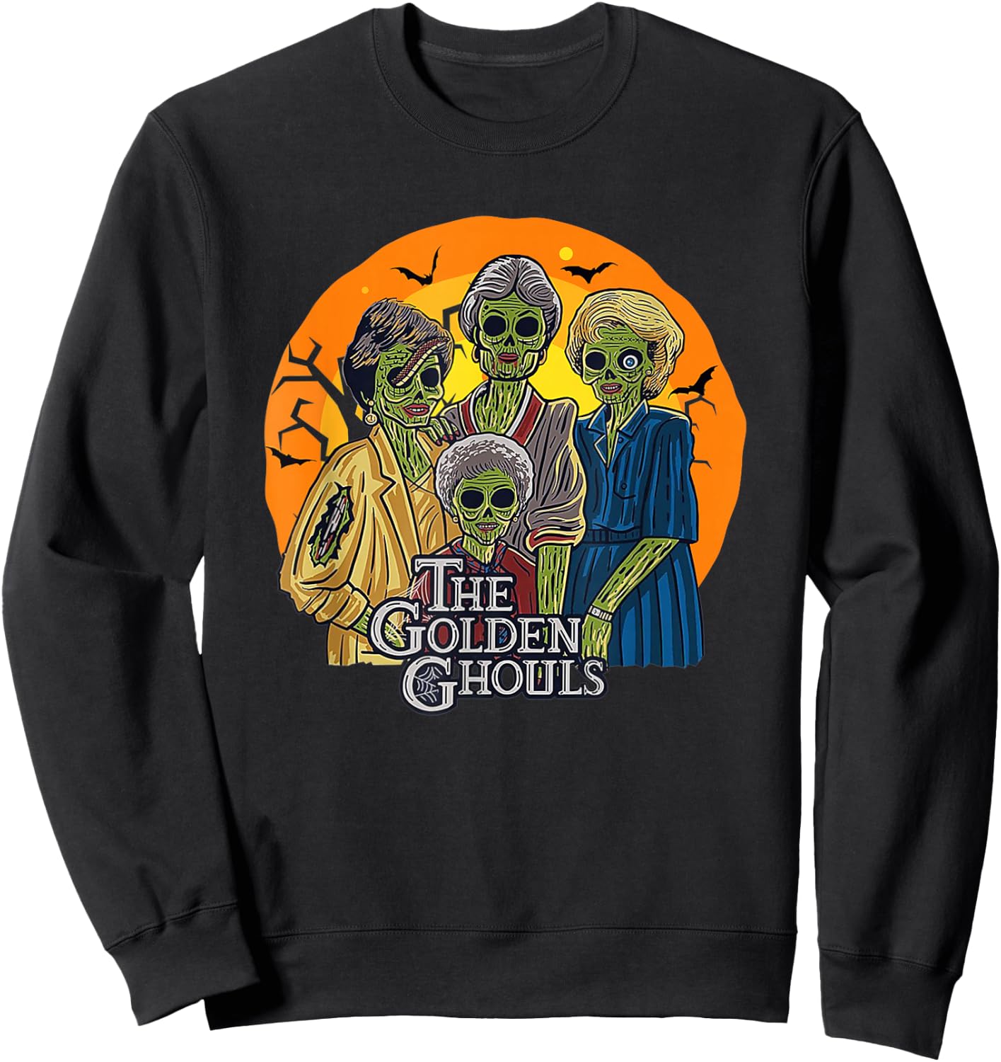 The Golden Ghouls Funny Halloween Sweatshirt - Sweatshirt | Black