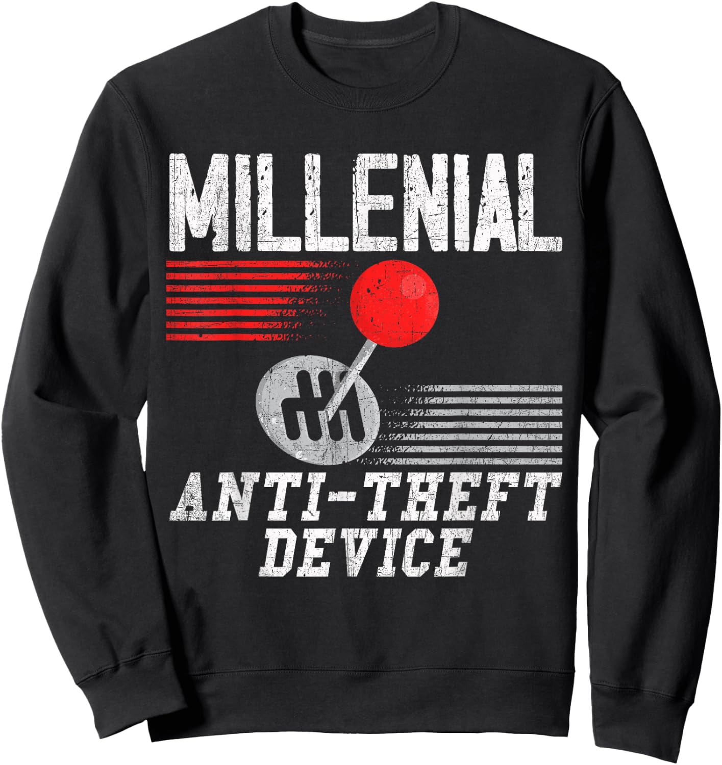 Millennial Anti-Theft Device Funny Manual Gear Box Novelty Sweatshirt - Sweatshirt | Black