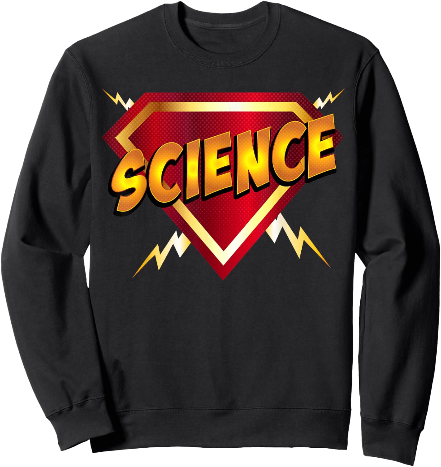 Super Science Superhero Scientist Comic Style Sweatshirt - Sweatshirt | Black