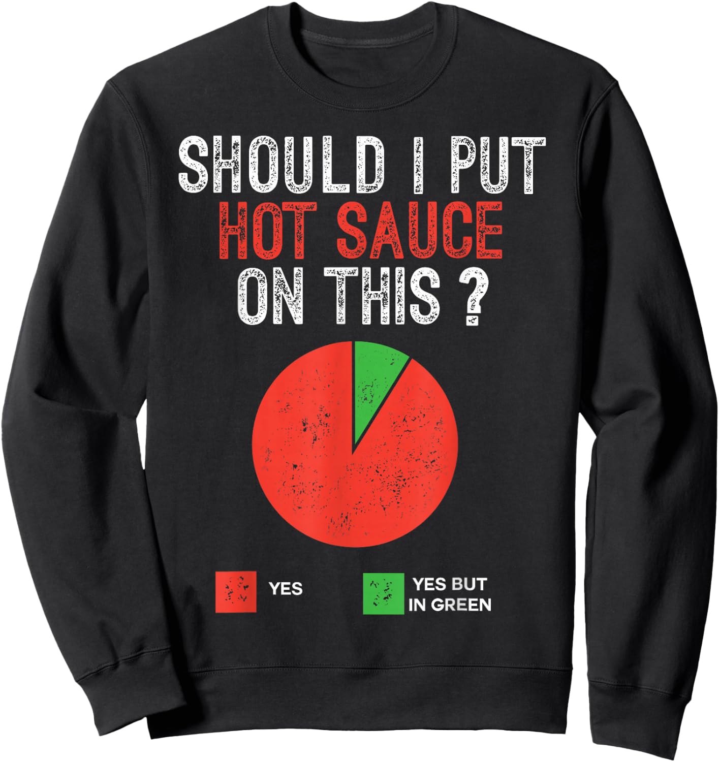 Should I Put Hot Sauce On This Pie Graph Funny Sweatshirt - Sweatshirt | Black
