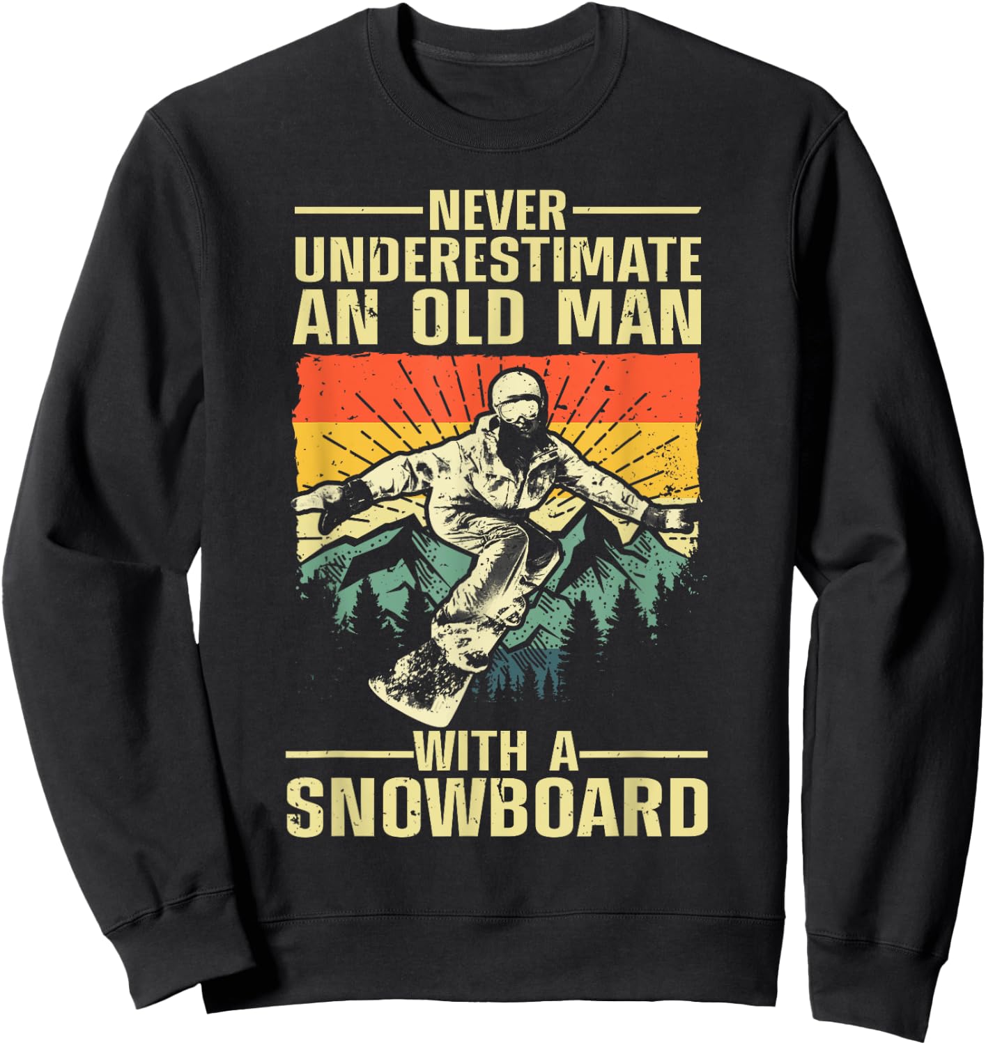 Cool Snowboard Art Men Women Skier Snowboarding Snowboarder Sweatshirt - Sweatshirt | Black