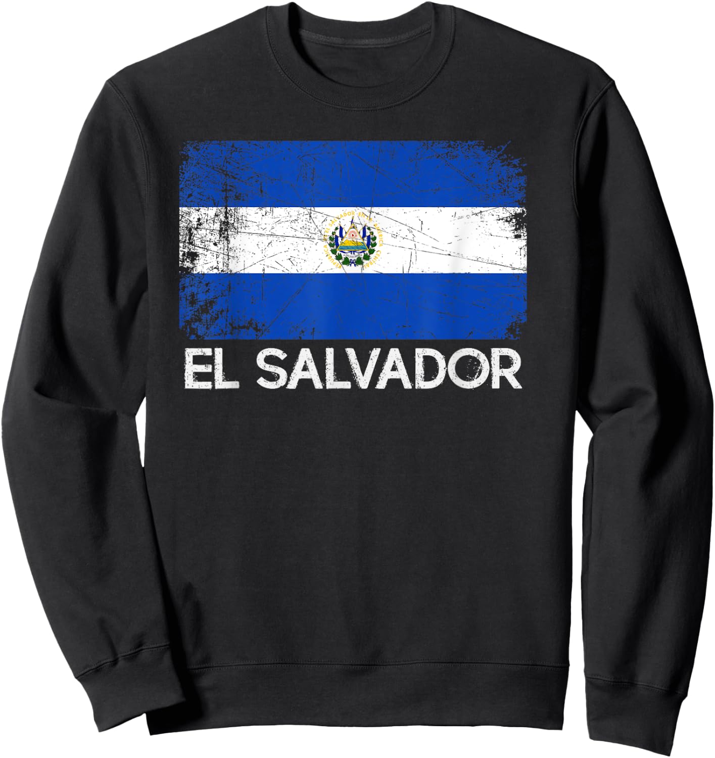 Salvadoran Flag | Vintage Made In El Salvador Gift Sweatshirt - Sweatshirt | Black