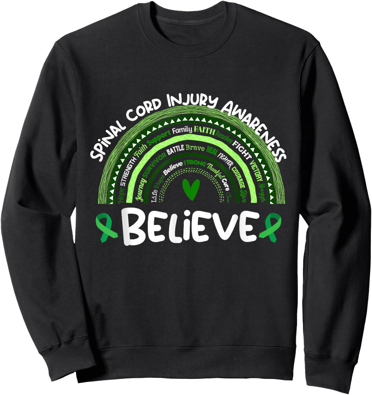 Believe | Spinal Cord Injury Awareness Month Sweatshirt - Sweatshirt | Black