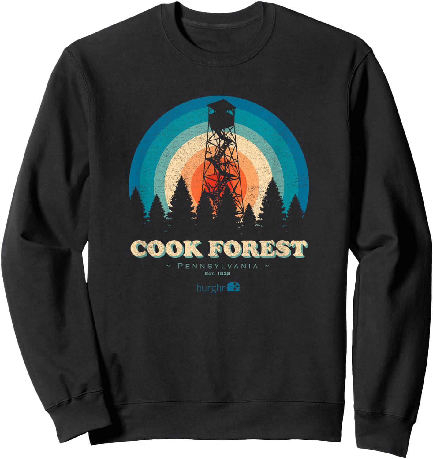 Cook Forest - Fire Tower Sweatshirt - Sweatshirt | Black