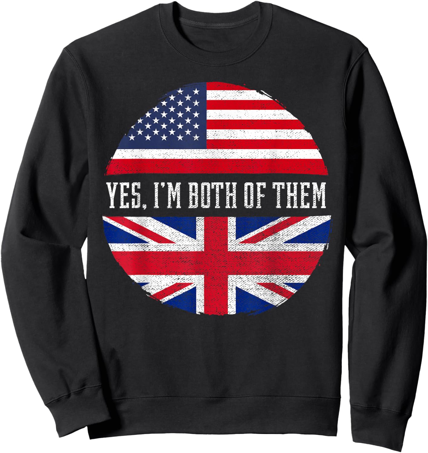 Half American Half British USA Flag United Kingdom Heritage Small Sweatshirt - Sweatshirt | Black