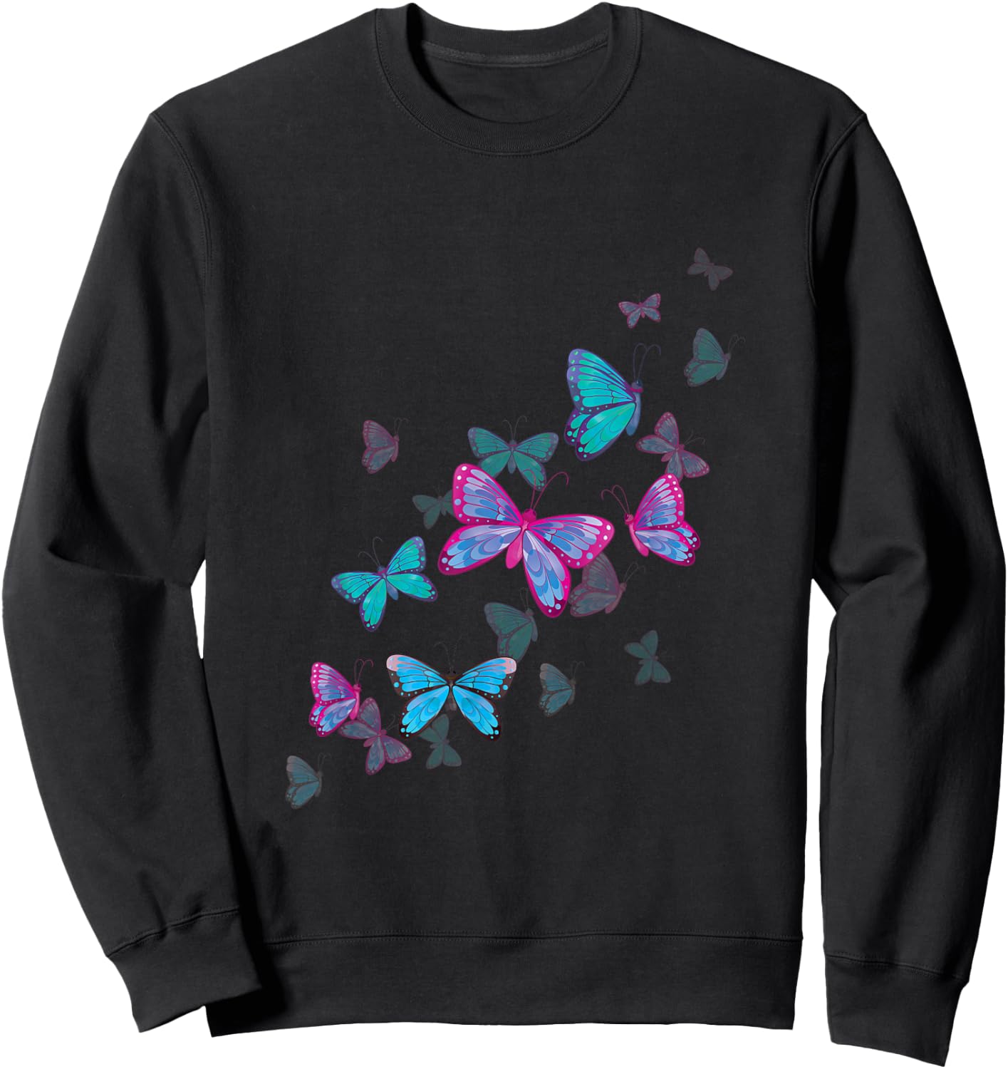Butterflies Beautiful Colorful Butterfly Lepidoptera Spring Sweatshirt - Sweatshirt | Black