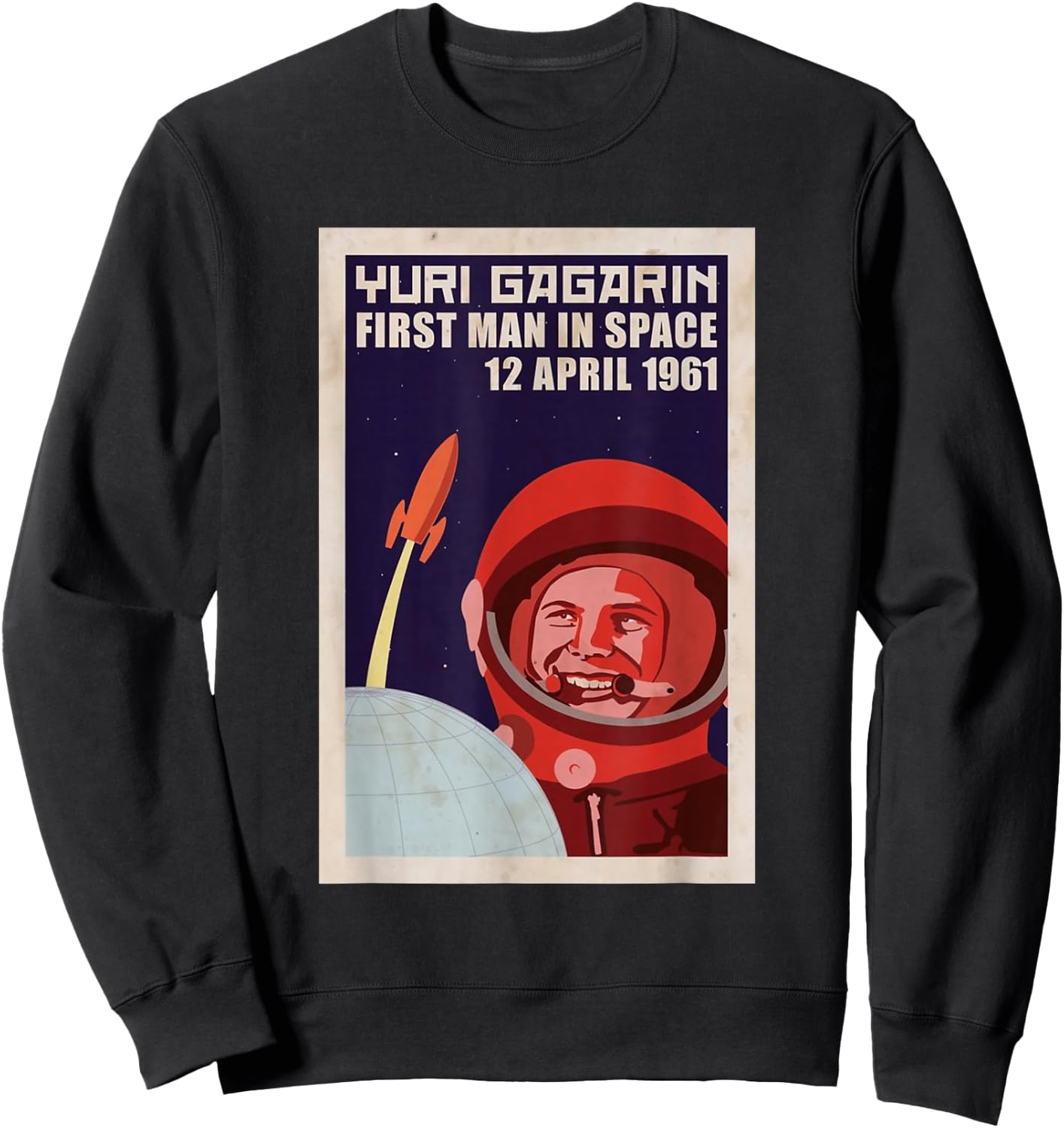 USSR CCCP Astronaut Yuri Gagarin Sweatshirt - Sweatshirt | Black