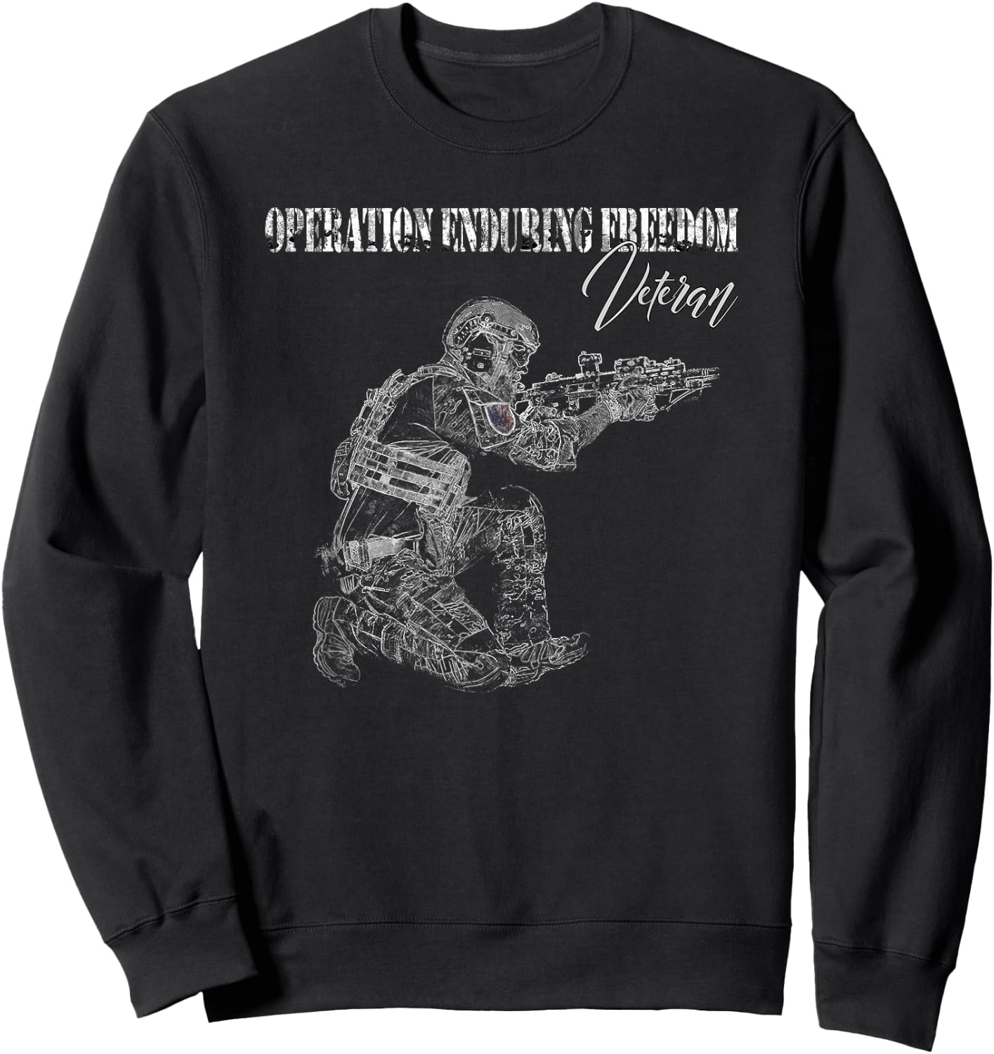 Operation Enduring Freedom OEF US Military Veteran Sweatshirt - Sweatshirt | Black