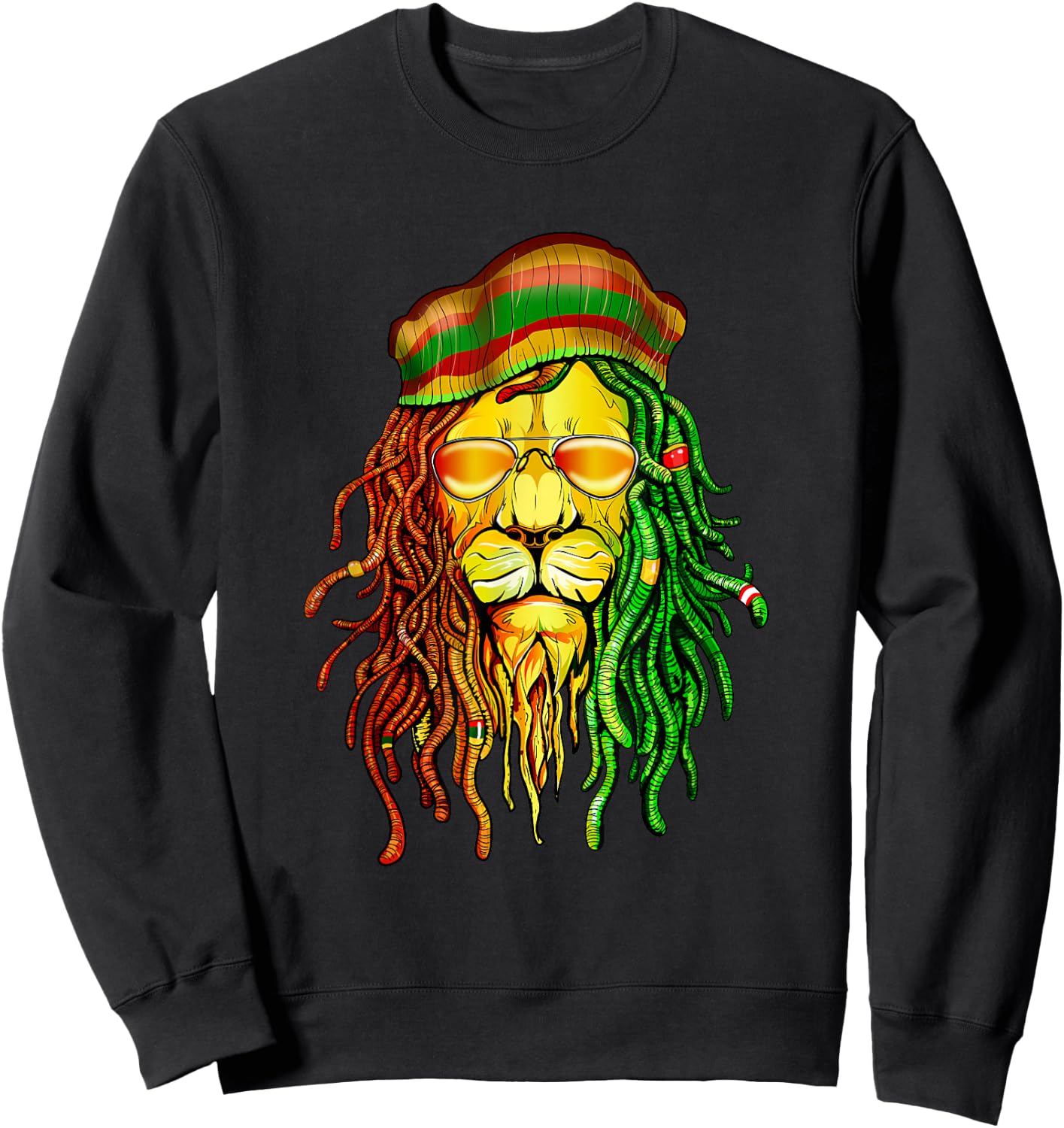 Reggae Music lovers , Jamaican Lion Sweatshirt - Sweatshirt | Black