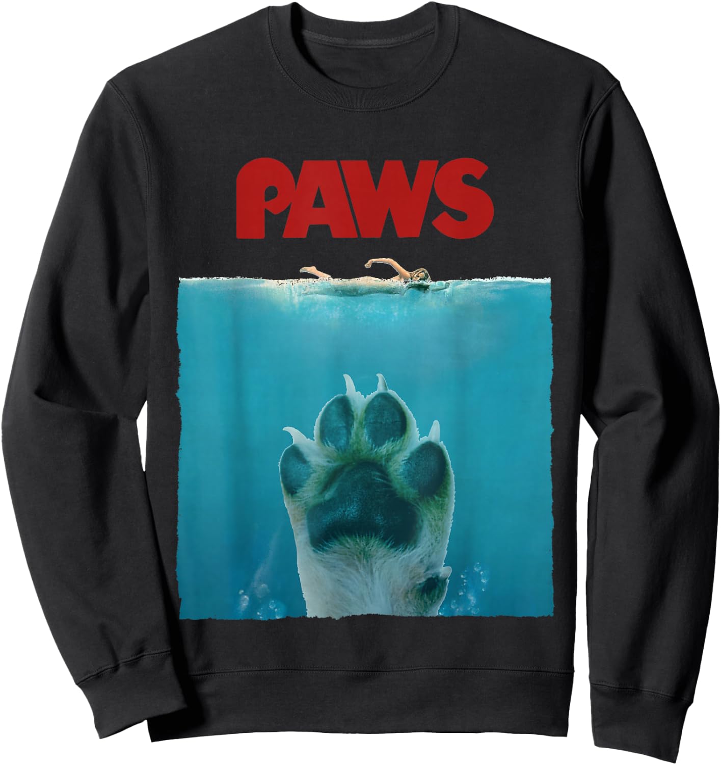 Funny & Awesome Paws Movie Parody Dog Sweatshirt - Sweatshirt | Black