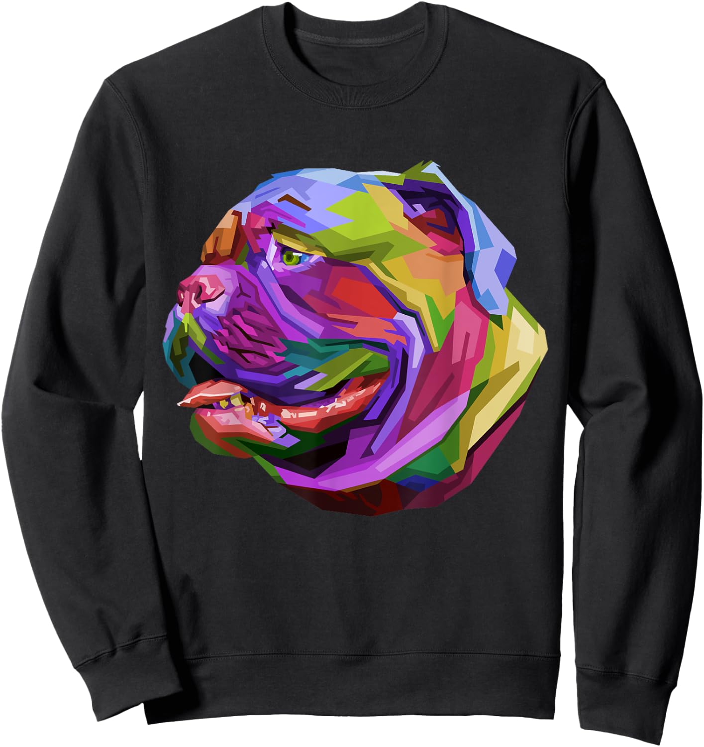 English British Bulldog Pop Art Portrait for Dog Owners Sweatshirt - Sweatshirt | Black