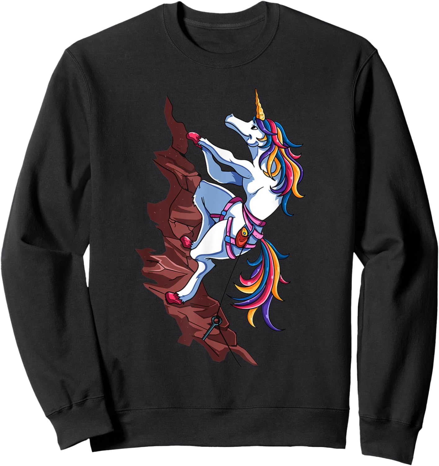 Magical Rainbow Unicorn Sports Rock Climbing Player For Kids Sweatshirt - Sweatshirt | Black