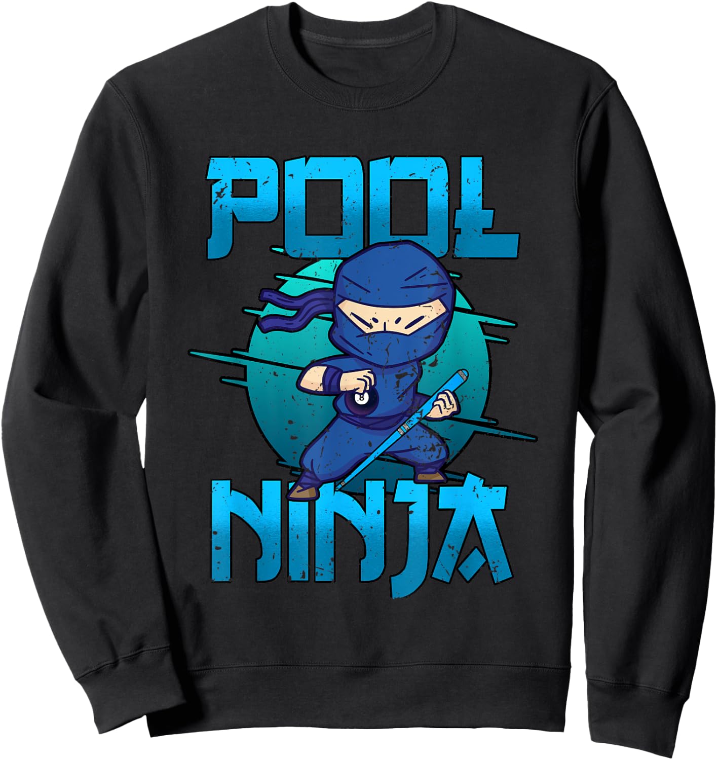 Pool Ninja Snooker Funny Billiard Players Sweatshirt - Sweatshirt | Black