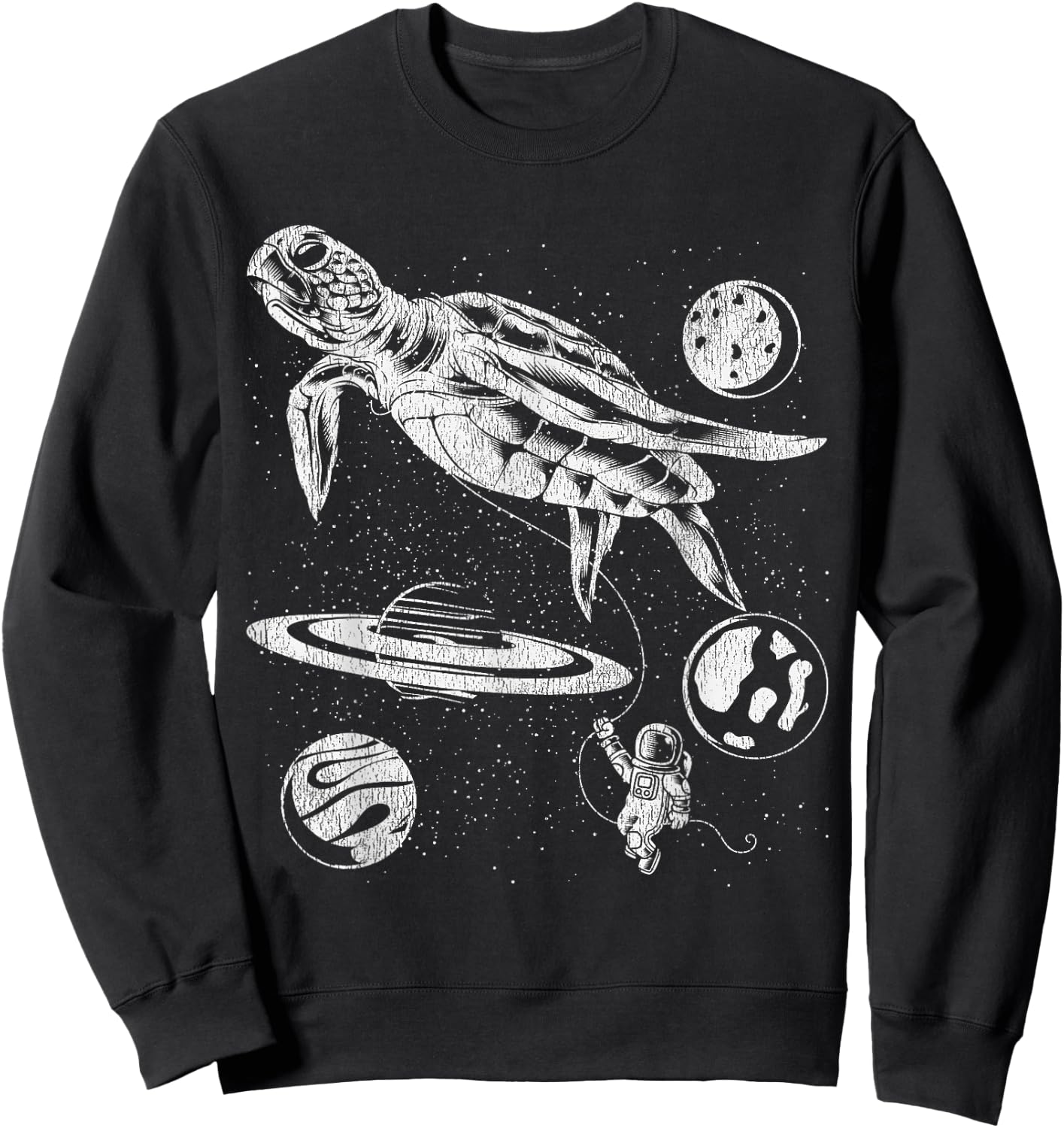 Space Turtle Space Universe Planets Astronaut Sweatshirt - Sweatshirt | Black