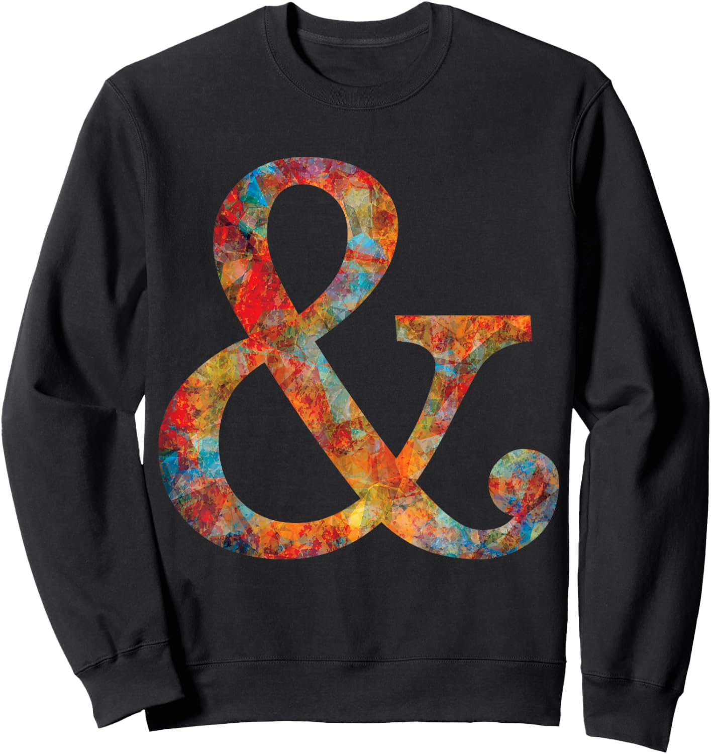 Ampersand Shirt Mosaic for Artistic Typography Geeks Sweatshirt - Sweatshirt | Black
