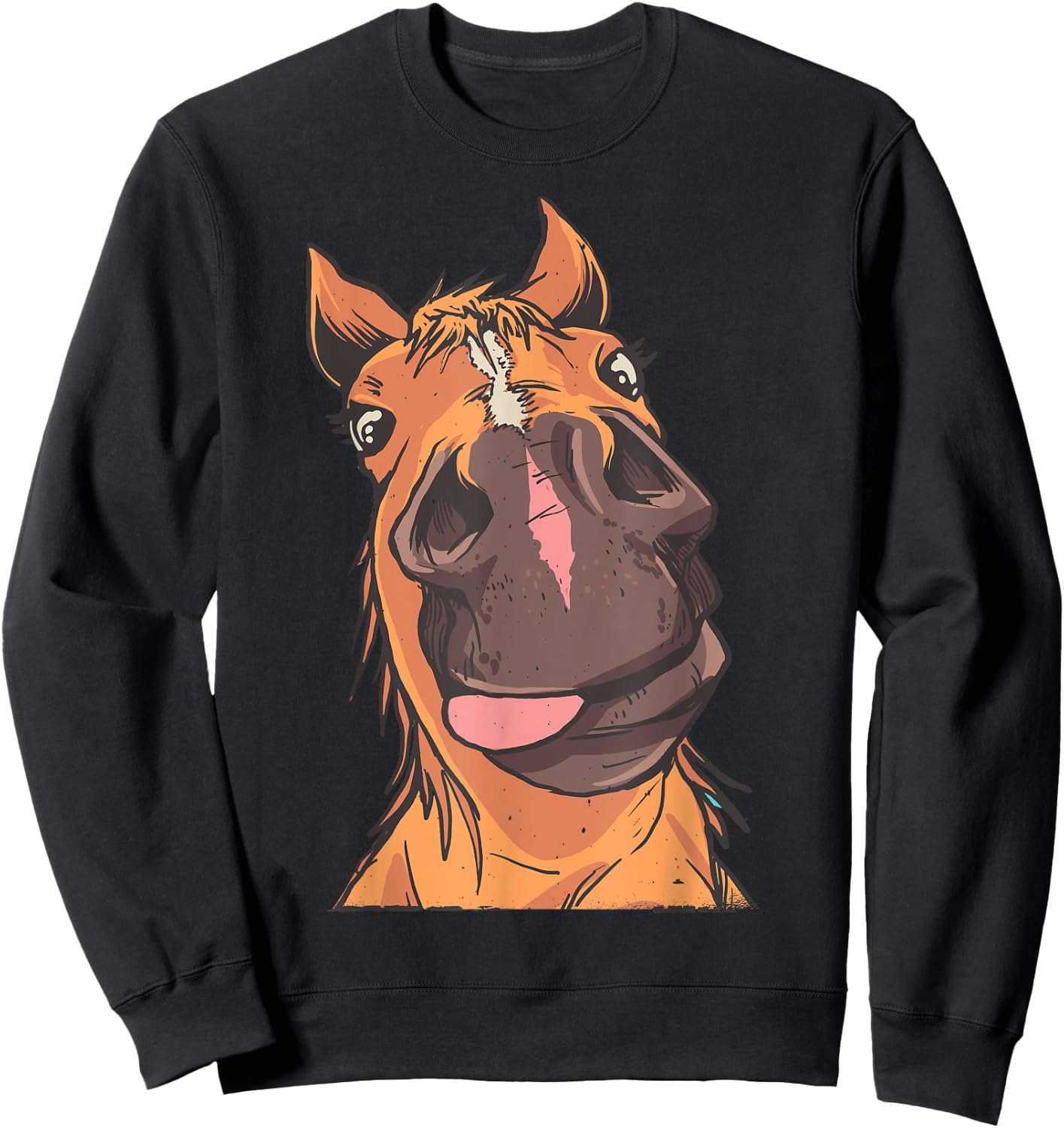Horse Gifts Funny Horse Riding - -Adult, Black, Short Sleeve, Classic Fit, Small Sweatshirt - Sweatshirt | Black