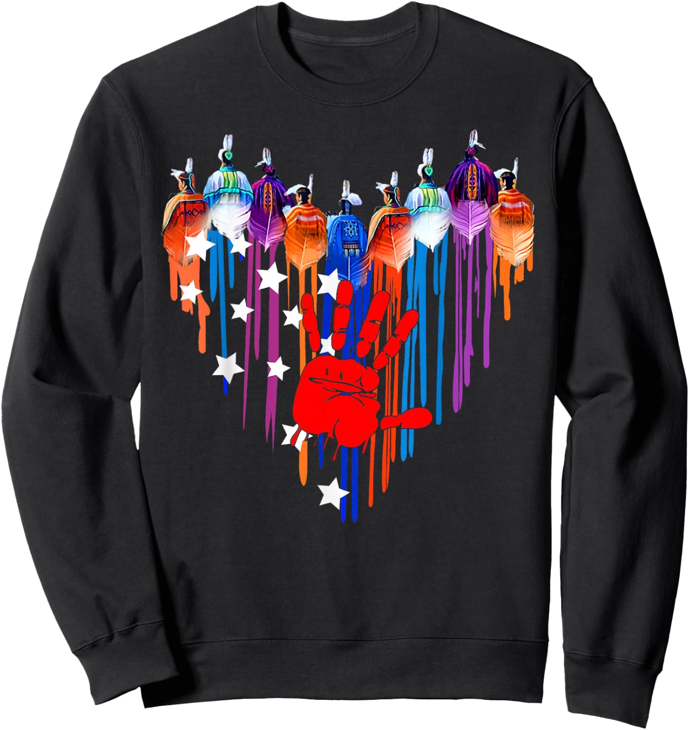 Native Americans Heart Strong Resilent No More Stolen Sister Sweatshirt - Sweatshirt | Black