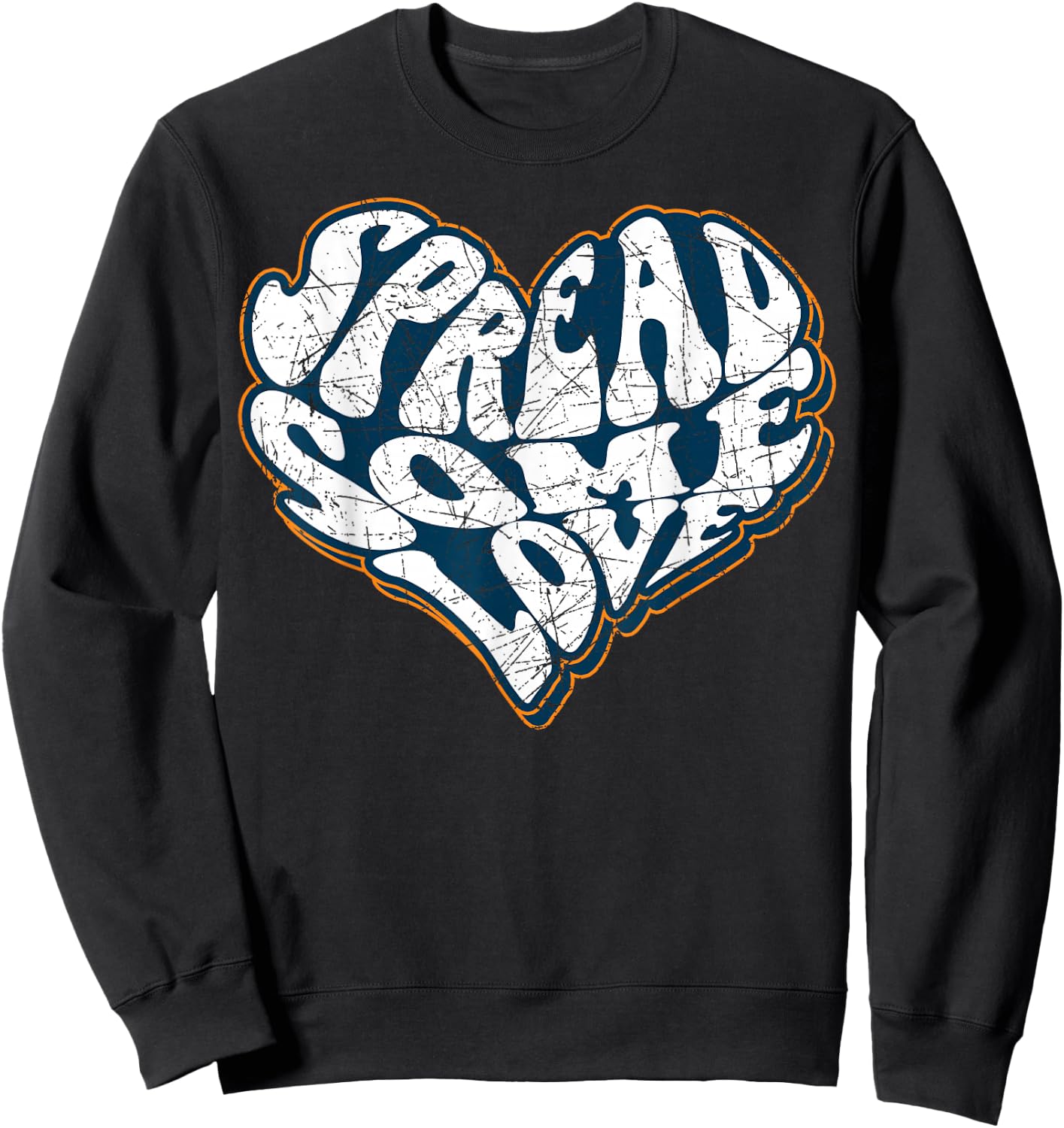 Aesthetic heart positive vibes spread some love saying Sweatshirt - Sweatshirt | Black