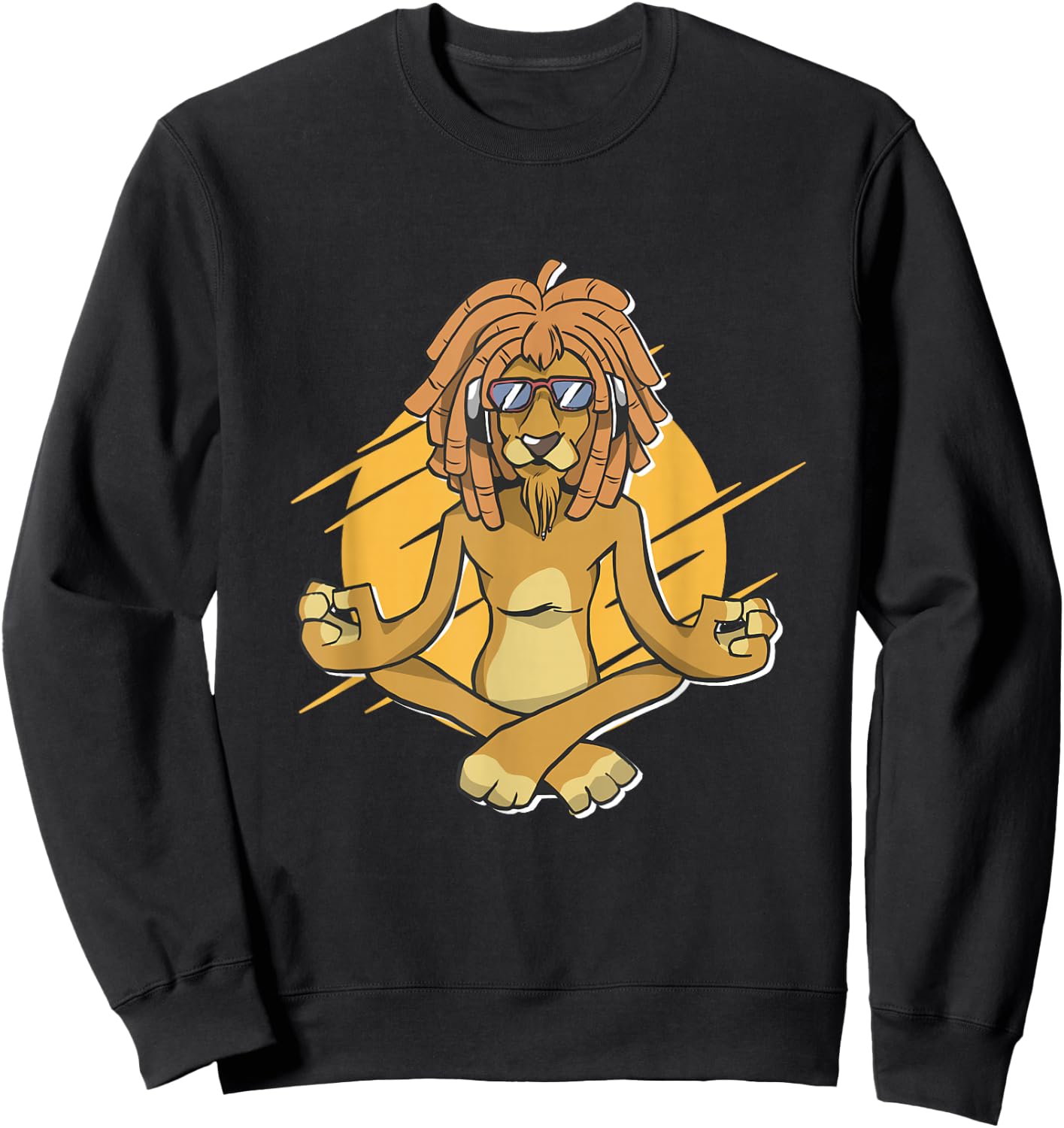 Festival Reggae Rastas Roots Sunglasses Lion Reggae Sweatshirt - Sweatshirt | Black