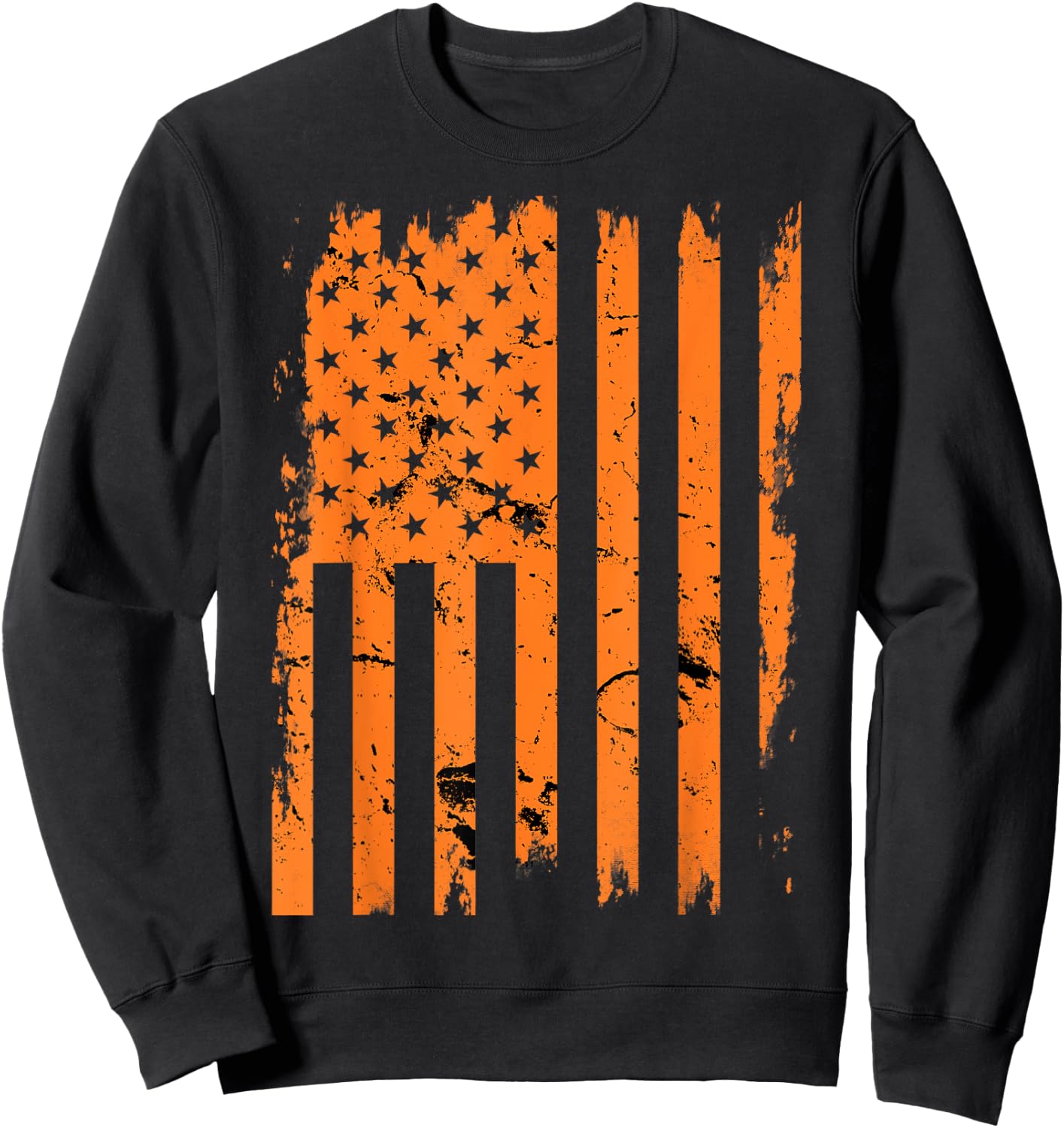 United States Flag Vintage Halloween Sweatshirt - Sweatshirt | Black