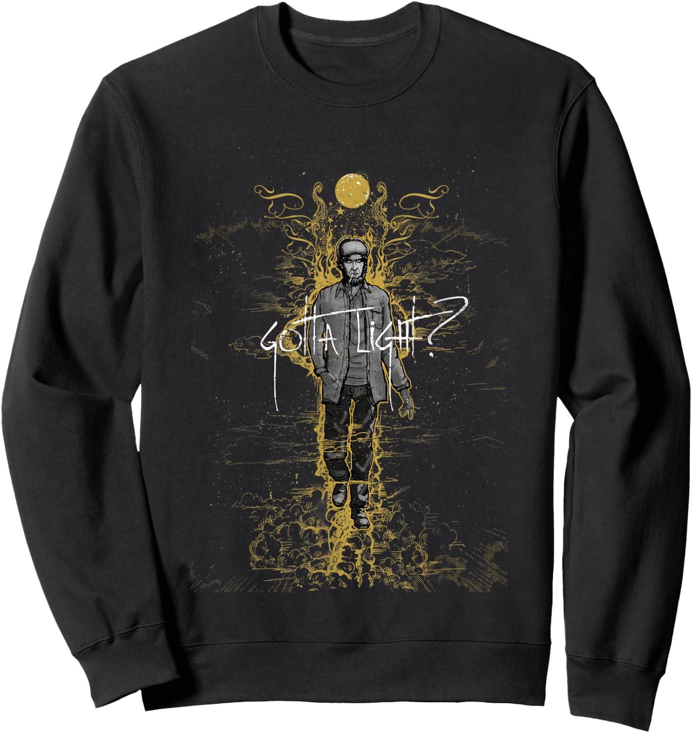 Twin Peaks Gotta Light? Hunstman Sketch Graphic Sweatshirt - Sweatshirt | Black