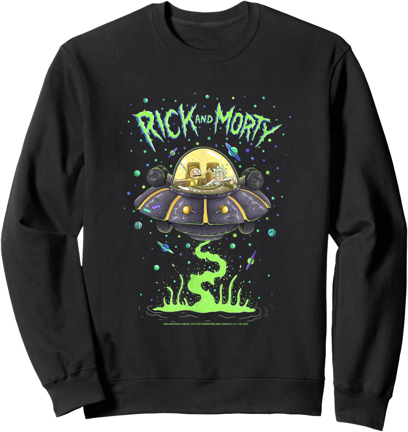 Rick and Morty Drunk Rick Ship Sweatshirt - Sweatshirt | Black