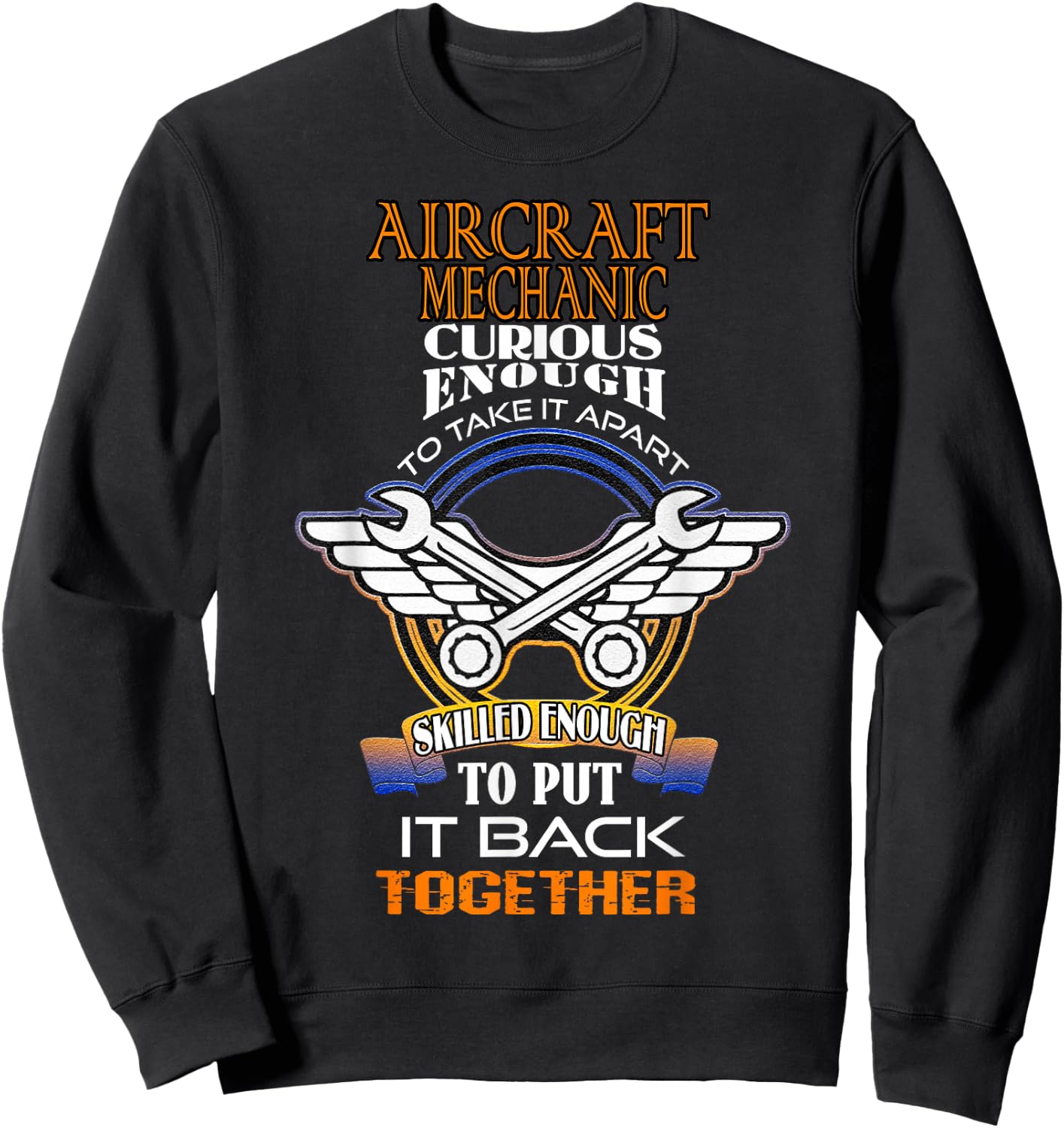 Aircraft Mechanic Gifts Maintenance Aviation Airplane Men Sweatshirt - Sweatshirt | Black