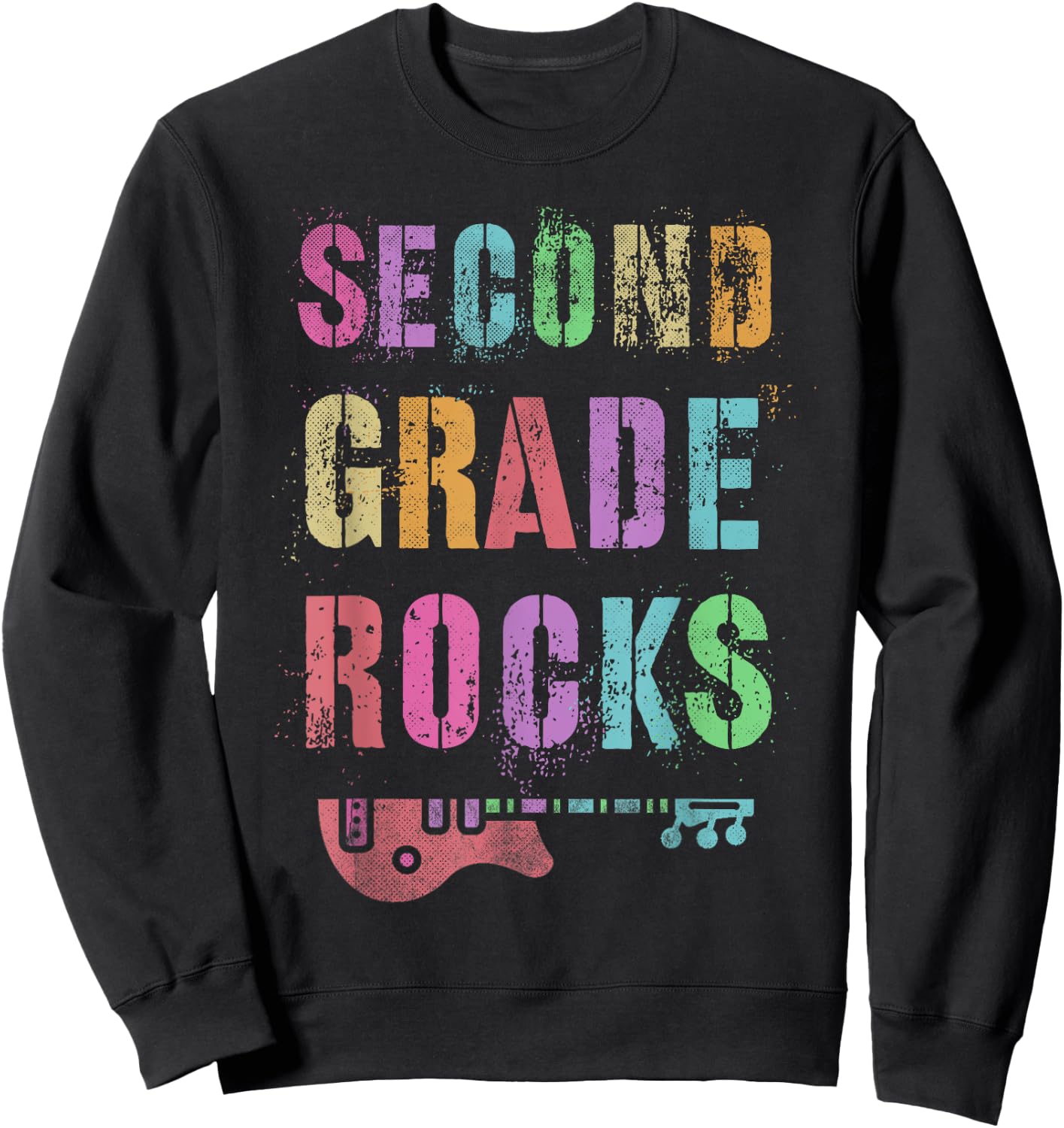 2nd GRADE ROCKS Teacher I Teach Second Gr Rockstar Teaching Women Girls Kids Sweatshirt - Sweatshirt | Black