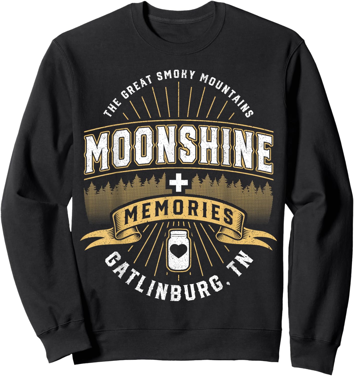 Moonshine and Memories Gatlinburg Tennessee Smoky Mountains Sweatshirt - Sweatshirt | Black