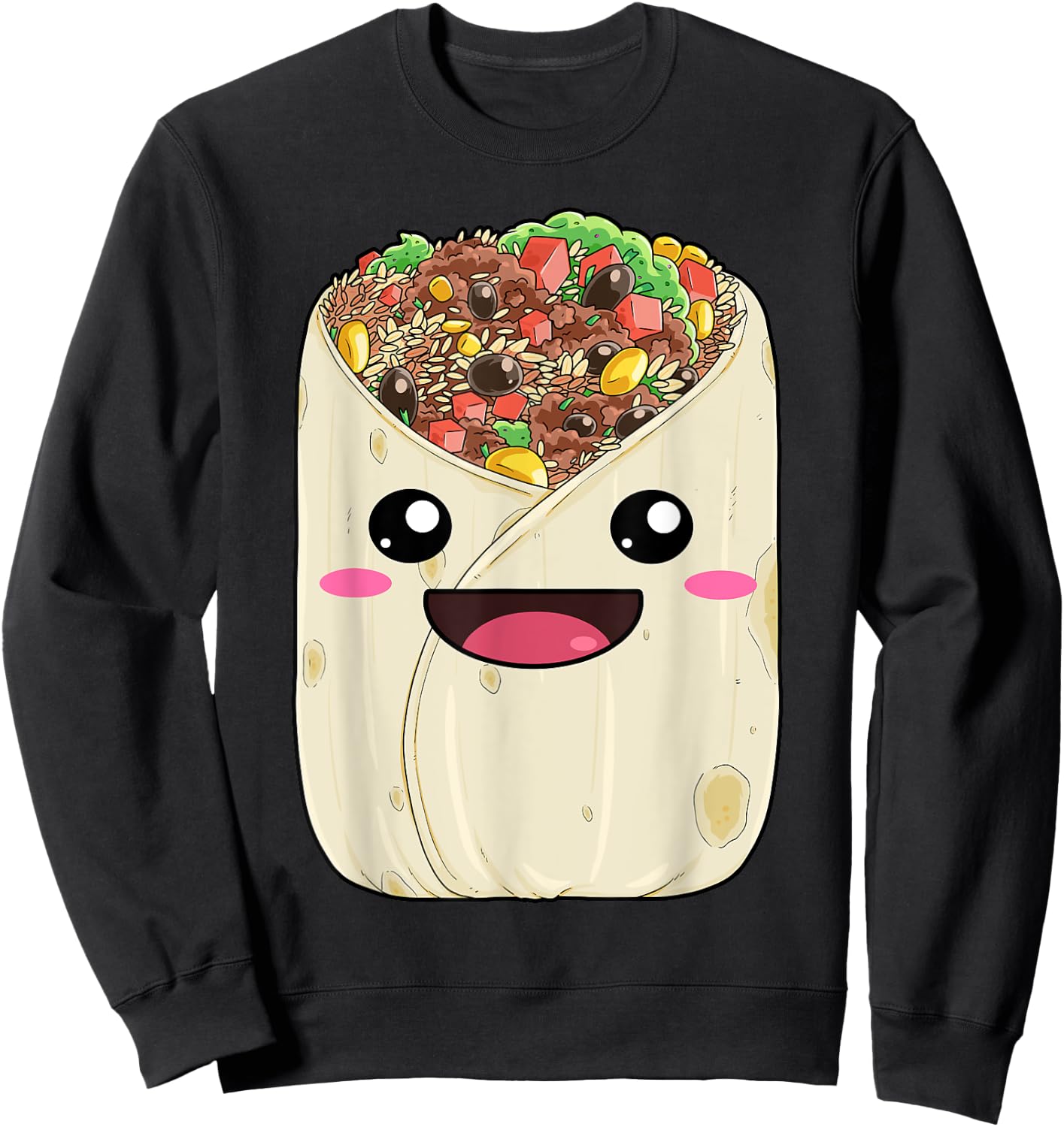 National Burrito Day Mexican Tortilla Guacamole Taco Sweatshirt - Sweatshirt | Black