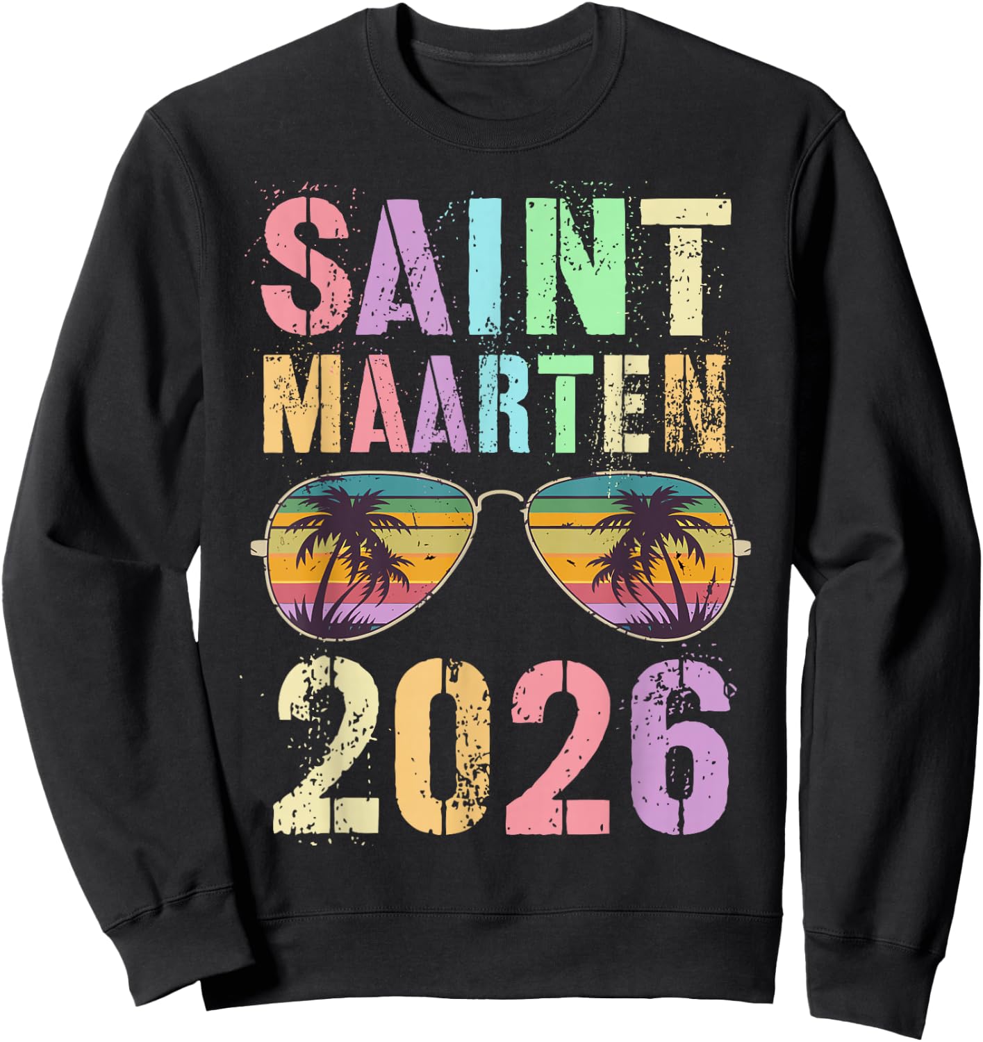 Cute Saint Maarten 2026 Trip Swim Vacay Matching BFF Mom Sweatshirt - Sweatshirt | Black