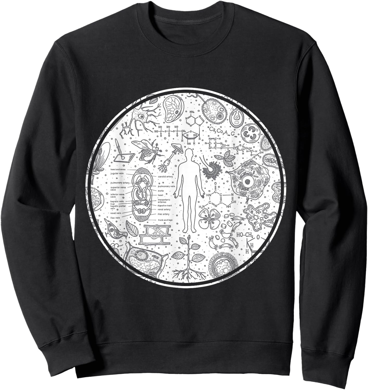 Anatomy People Science Gift Biology Sweatshirt - Sweatshirt | Black