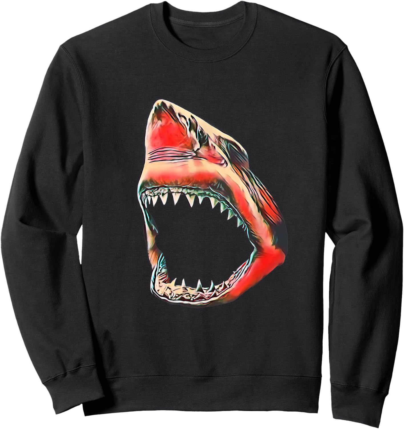 Great White Shark colorful Sharks Predator Shark Sweatshirt - Sweatshirt | Black