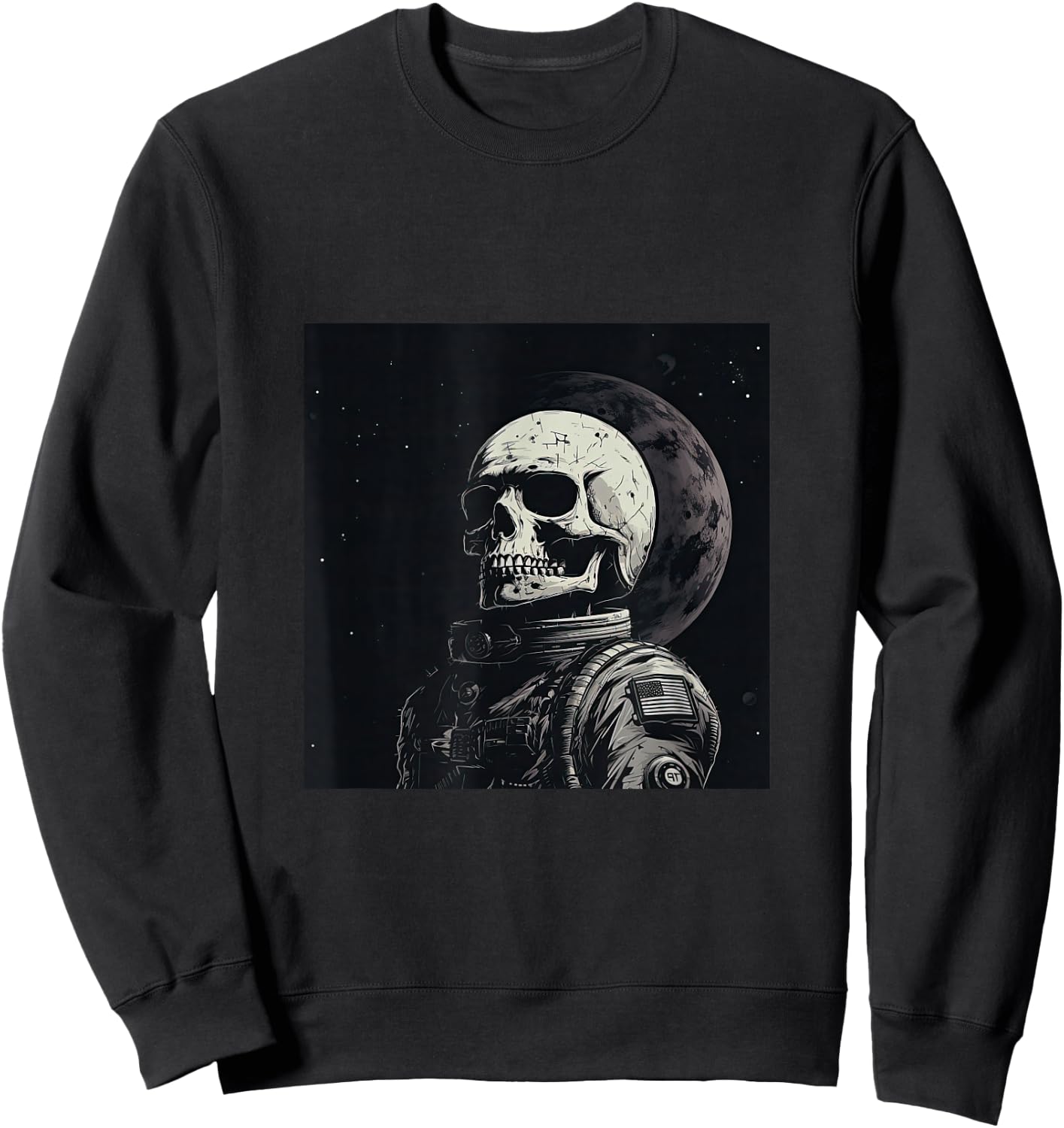 Skeleton Astronaut Mars Space Sweatshirt - Sweatshirt | Black