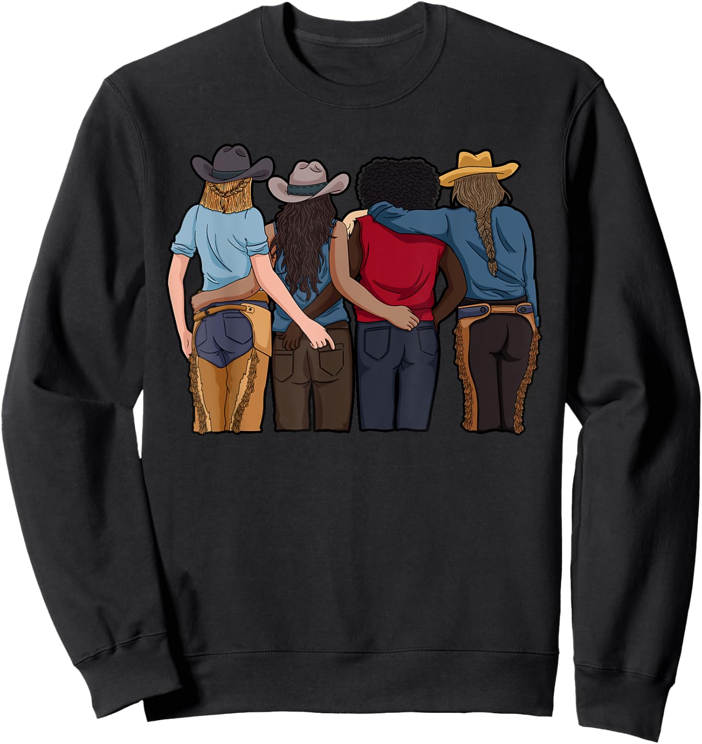 Cowgirl Bestfriends Barrel Racing Horseback Riding Rodeo Sweatshirt - Sweatshirt | Black