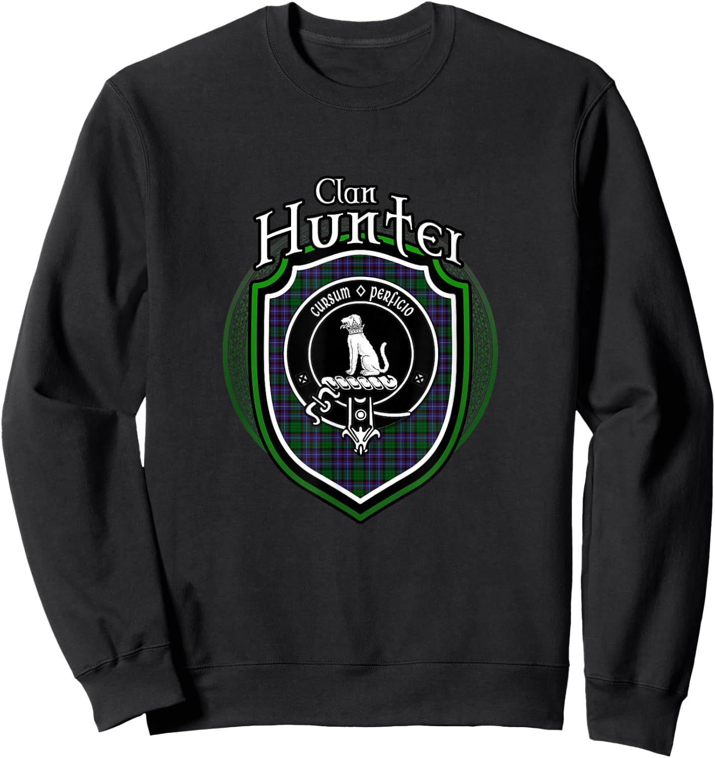 Hunter Clan Crest | Scottish Clan Hunter Family Crest Badge Sweatshirt - Sweatshirt | Black