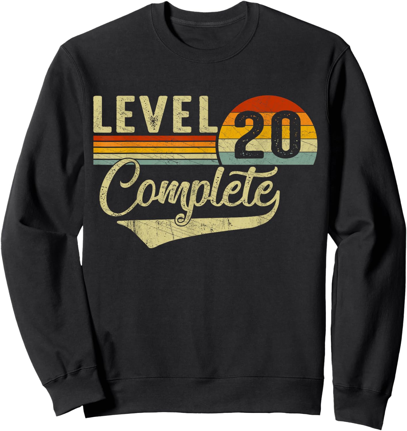 Level 20 Complete Retro Video Gamers Couple 20th Anniversary Sweatshirt - Sweatshirt | Black