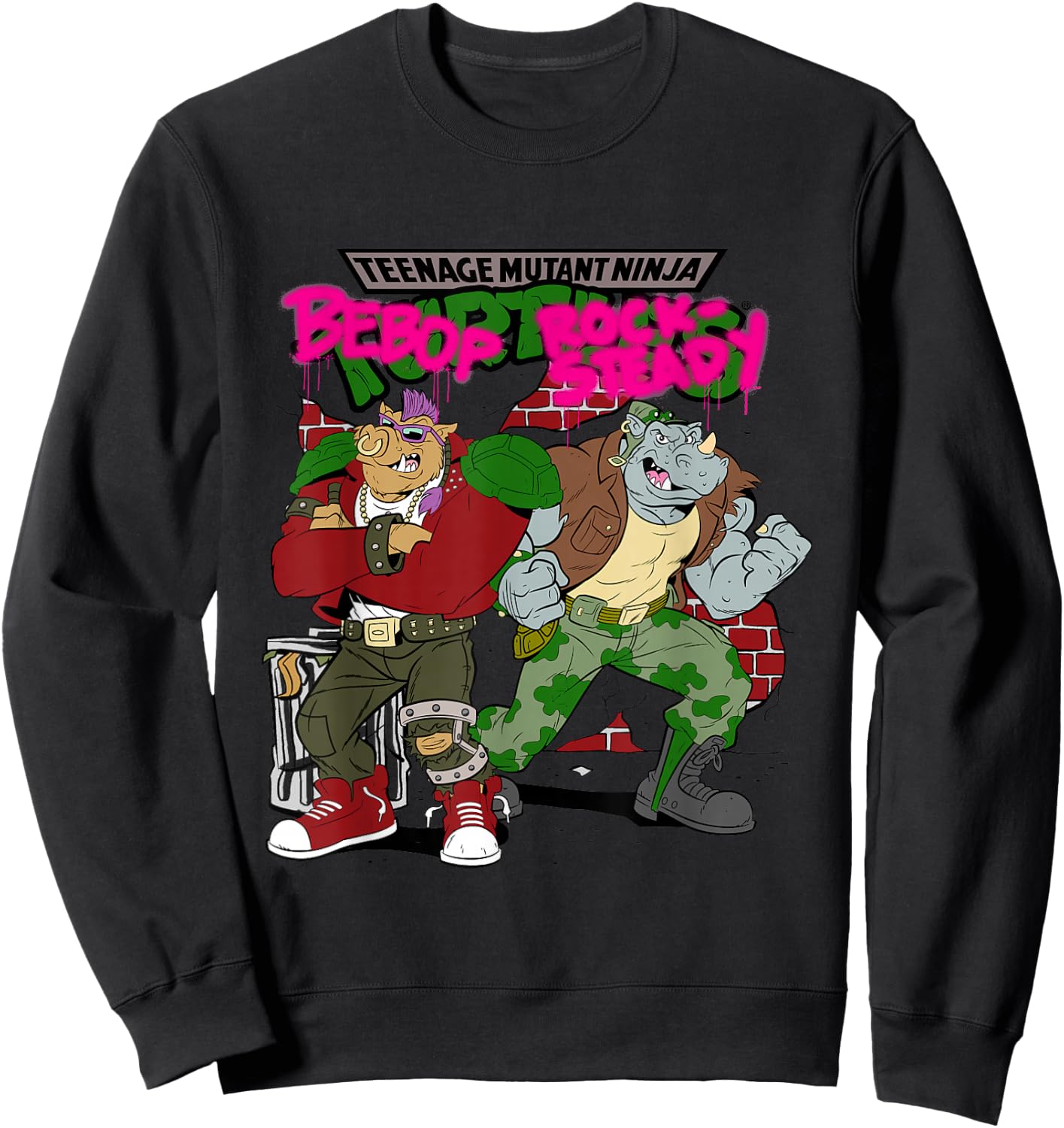 TMNT Bebop and Rocksteady Graffiti Small Sweatshirt - Sweatshirt | Black