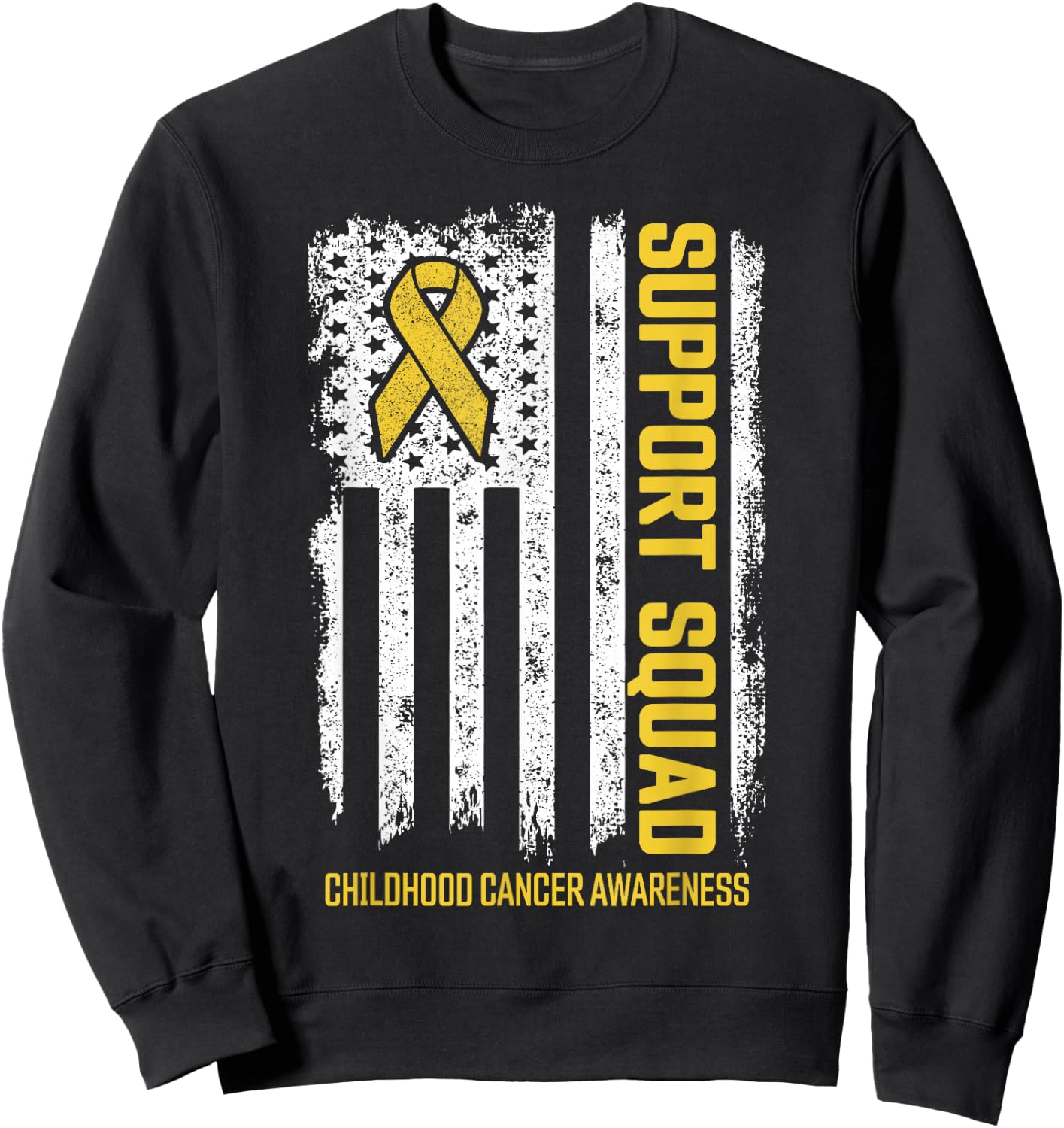 Childhood Cancer Support Squad Childhood Cancer Awareness Sweatshirt - Sweatshirt | Black