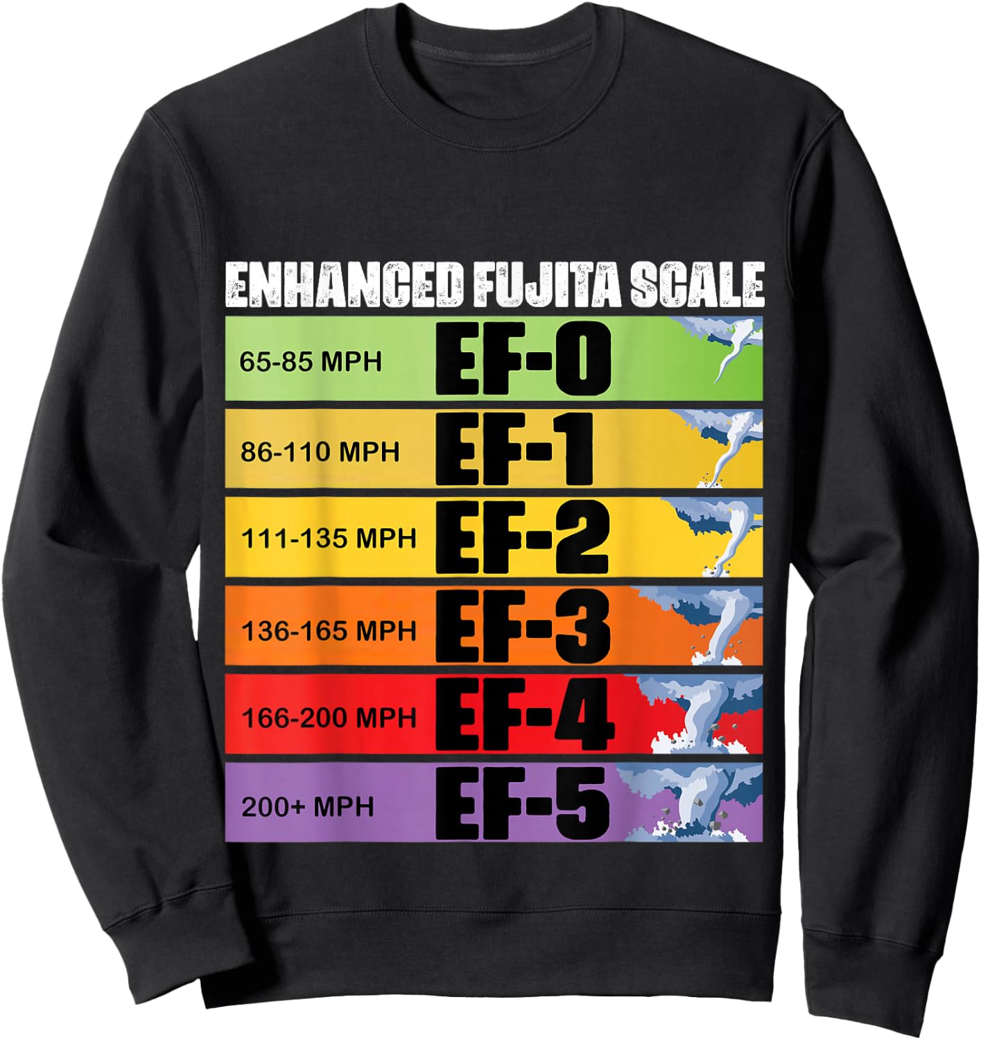 Storm Chasing Enhanced Fujita Scale Tornado Meteorologist Sweatshirt - Sweatshirt | Black