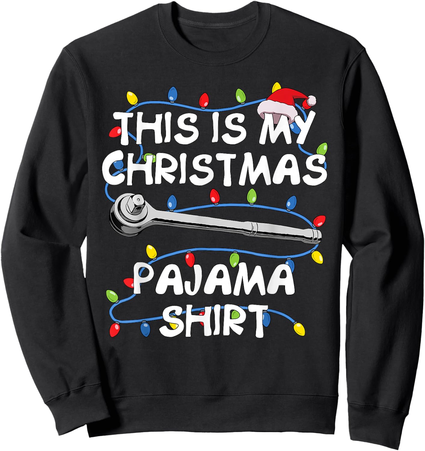 Preetes Men's Christmas Auto Mechanic Sweatshirt - Sweatshirt | Black