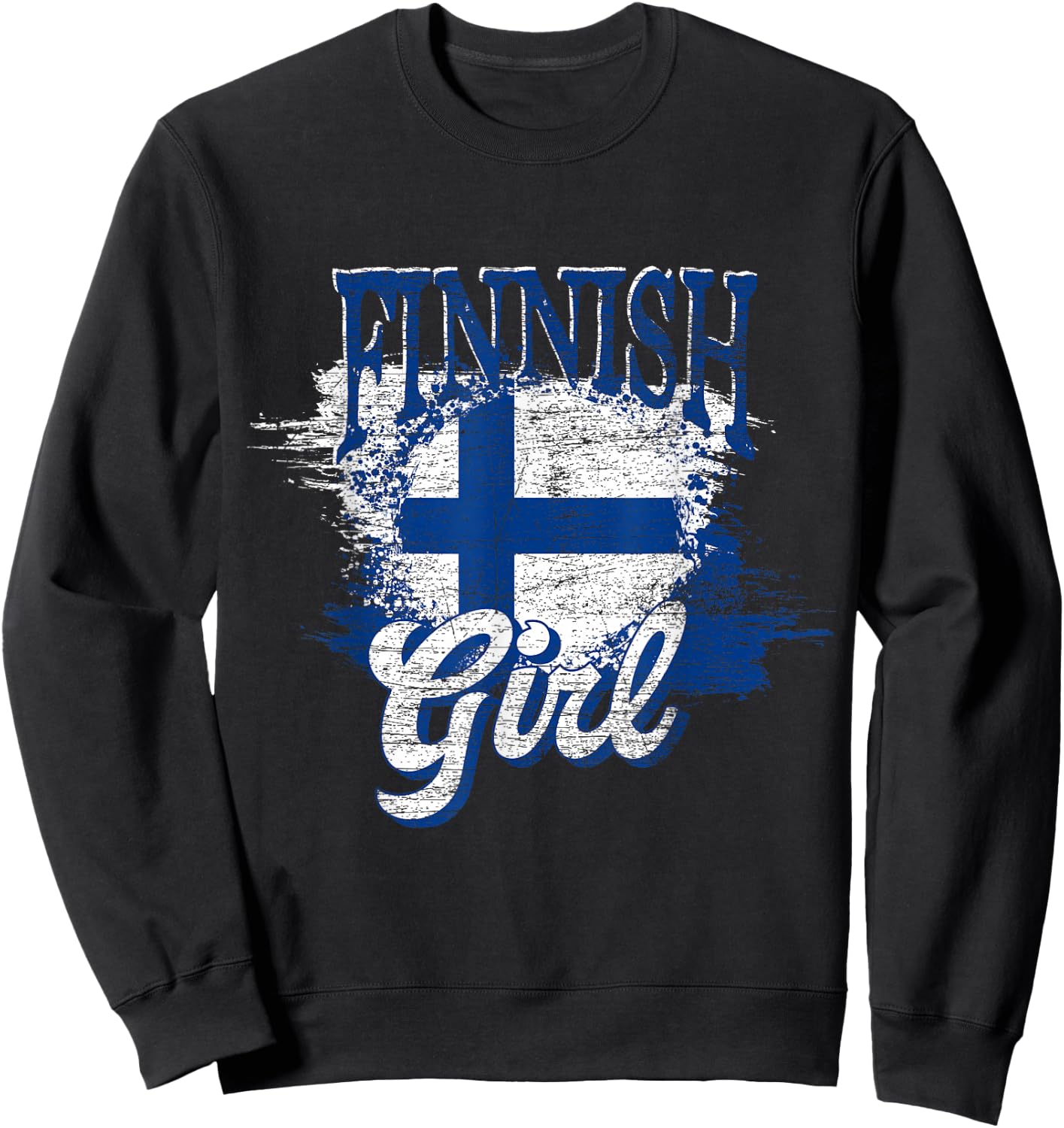 Finnish Girl Scandinavia Finnish Flag Finland Sweatshirt - Sweatshirt | Black