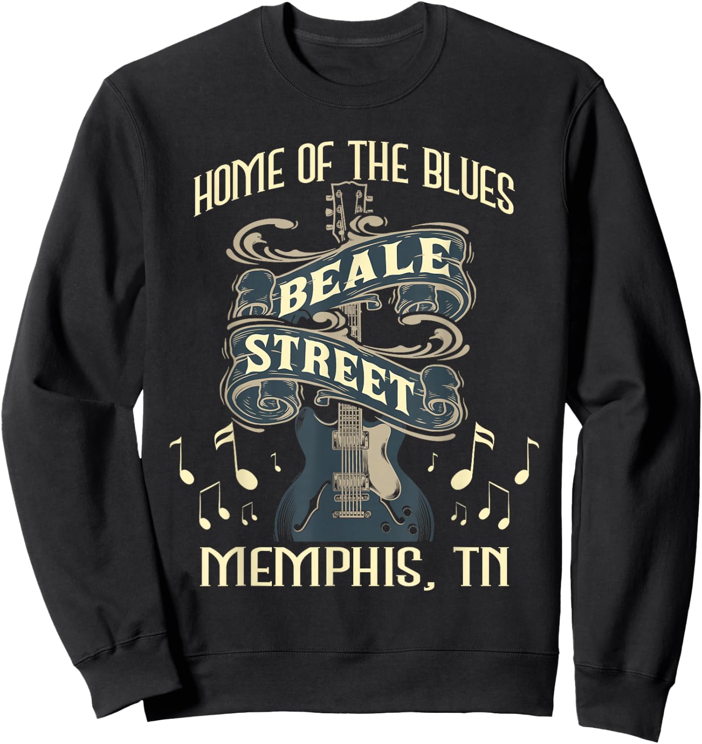 Home of The Blues Beale Street Memphis - Musician Guitarist Sweatshirt - Sweatshirt | Black