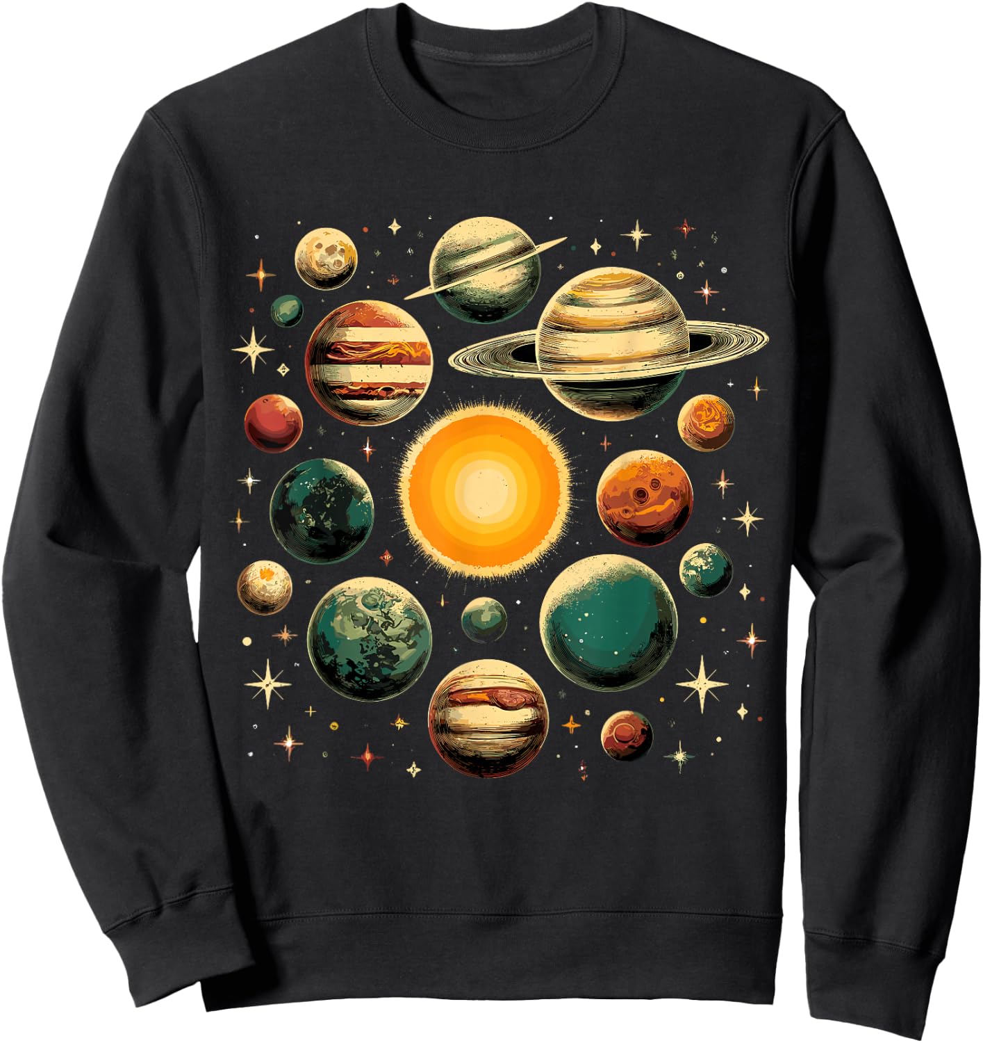 Solar System Planets Astronomy Space Sweatshirt - Sweatshirt | Black