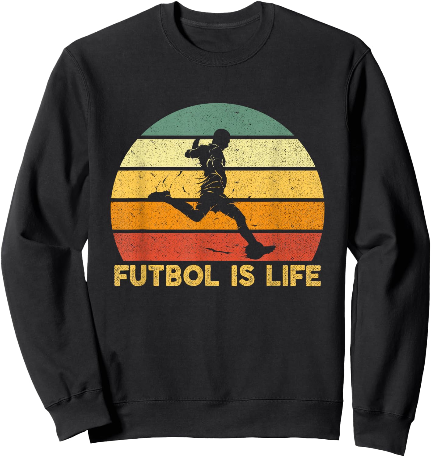 Futbol is Life Retro Vintage Soccer Player Costume Sweatshirt - Sweatshirt | Black
